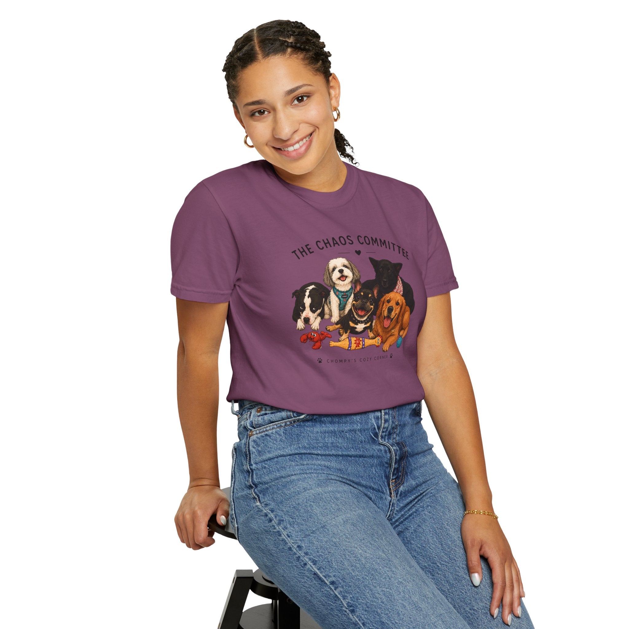 Chompy & Furriends ft. Fenlons: The Chaos Committee T-Shirt — Cute Pack of Dogs Graphic Tee