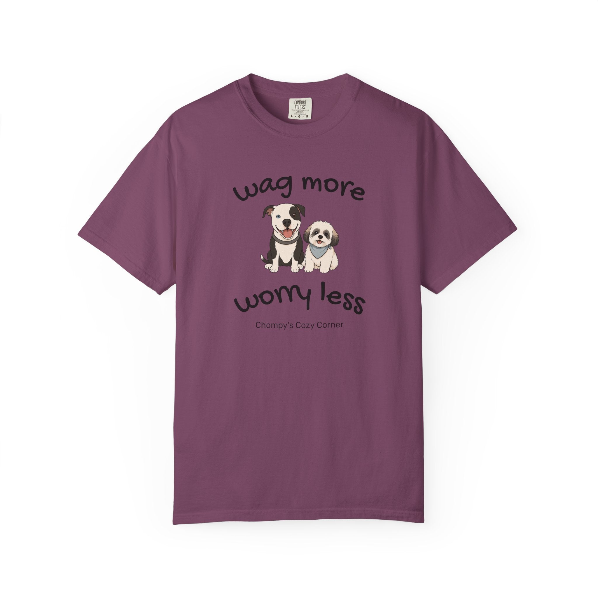 Wag More Worry Less Dog Graphic T-Shirt