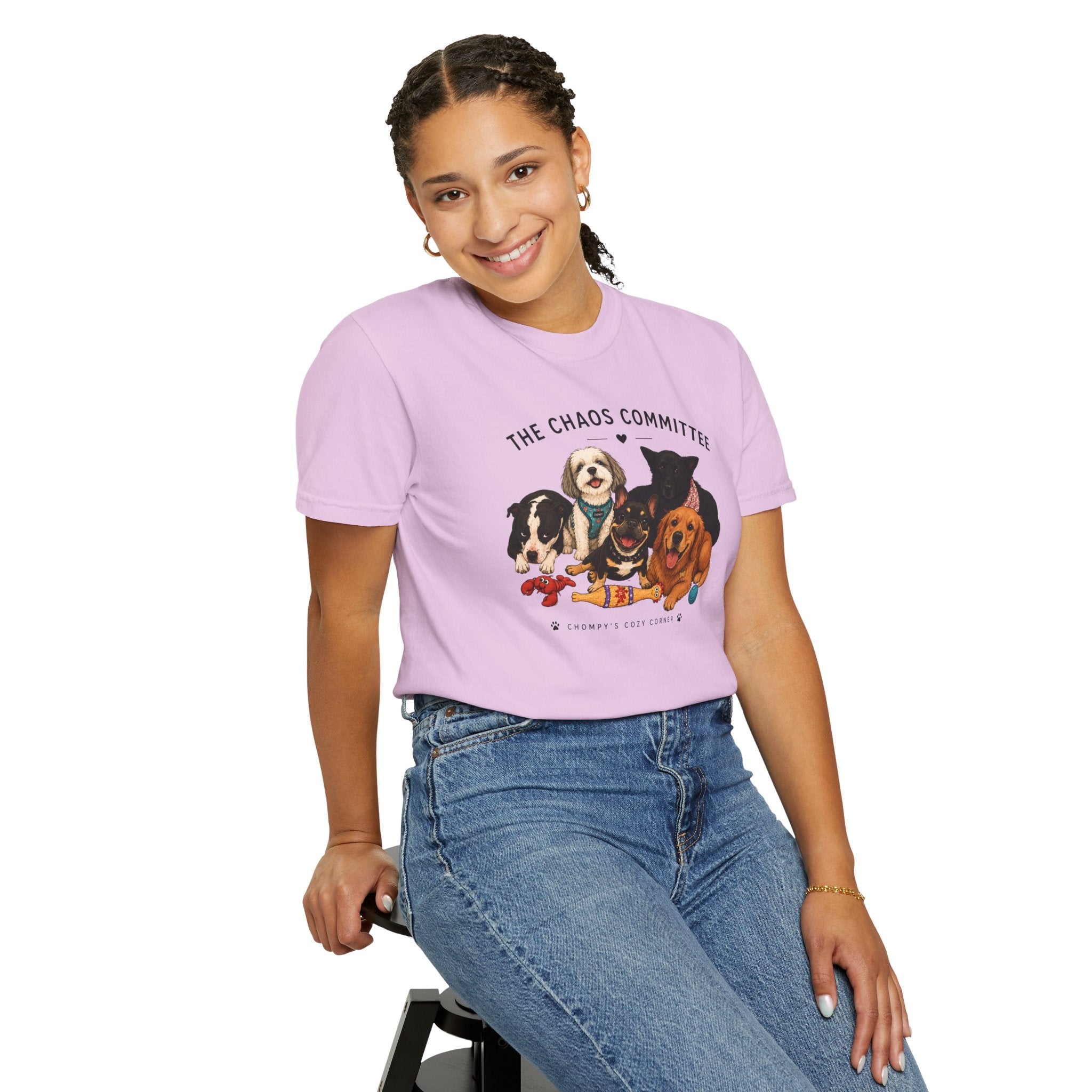 Chompy & Furriends ft. Fenlons: The Chaos Committee T-Shirt — Cute Pack of Dogs Graphic Tee