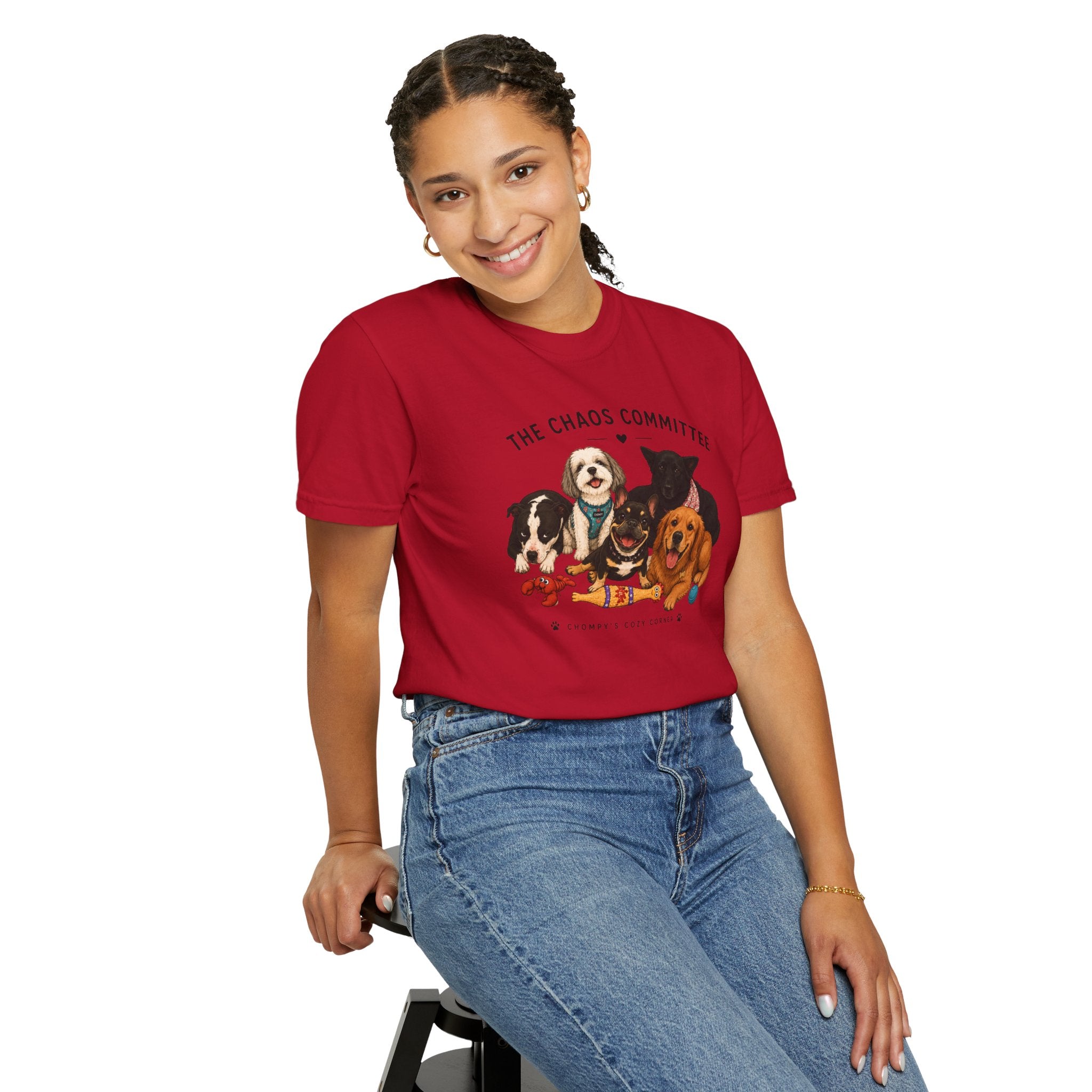Chompy & Furriends ft. Fenlons: The Chaos Committee T-Shirt — Cute Pack of Dogs Graphic Tee
