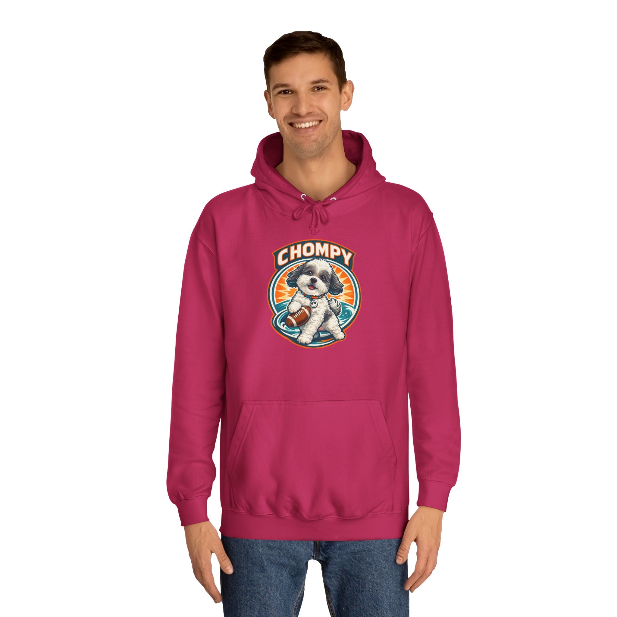 'Chompy' Football Cute Puppy Retro College Hoodie