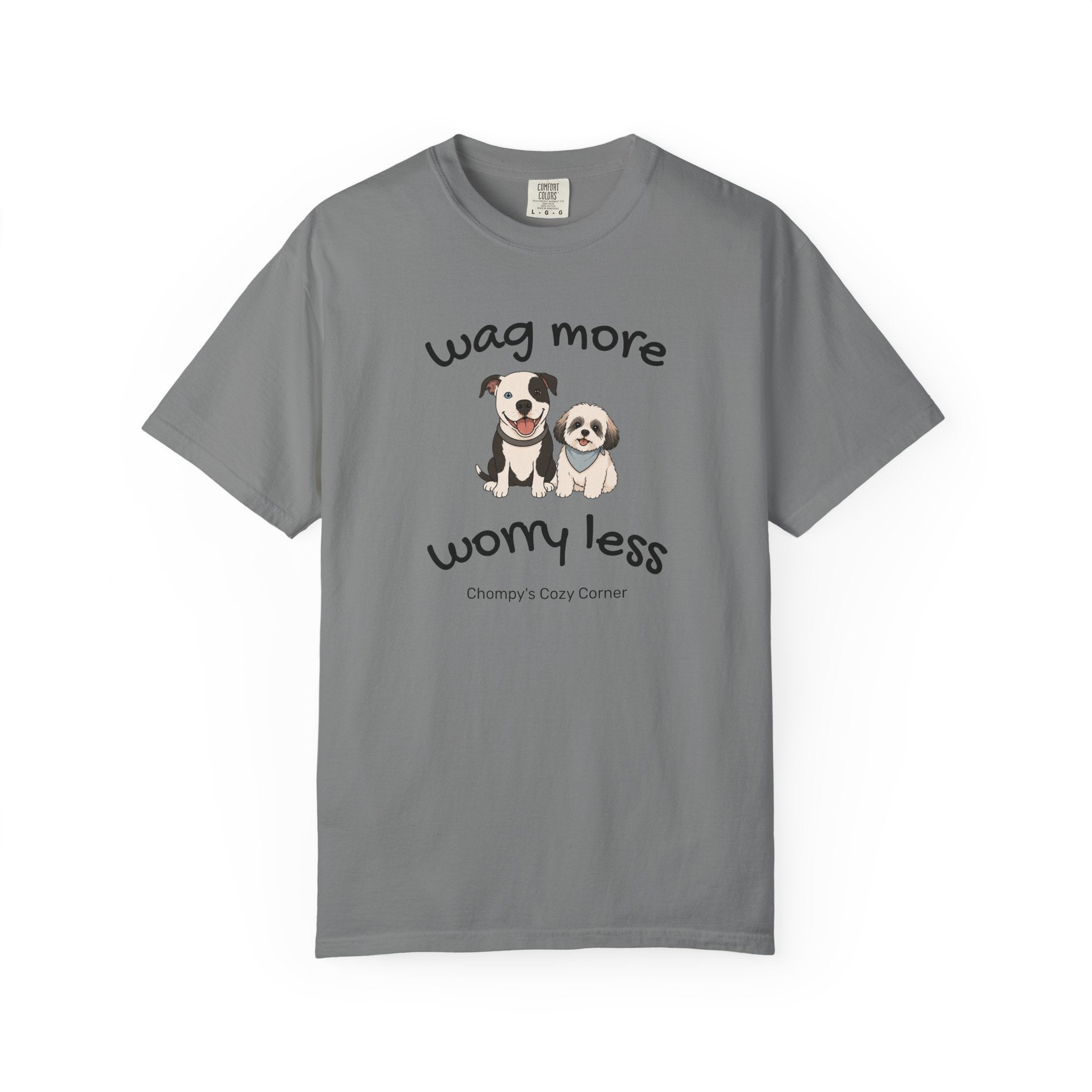 Wag More Worry Less Dog Graphic T-Shirt