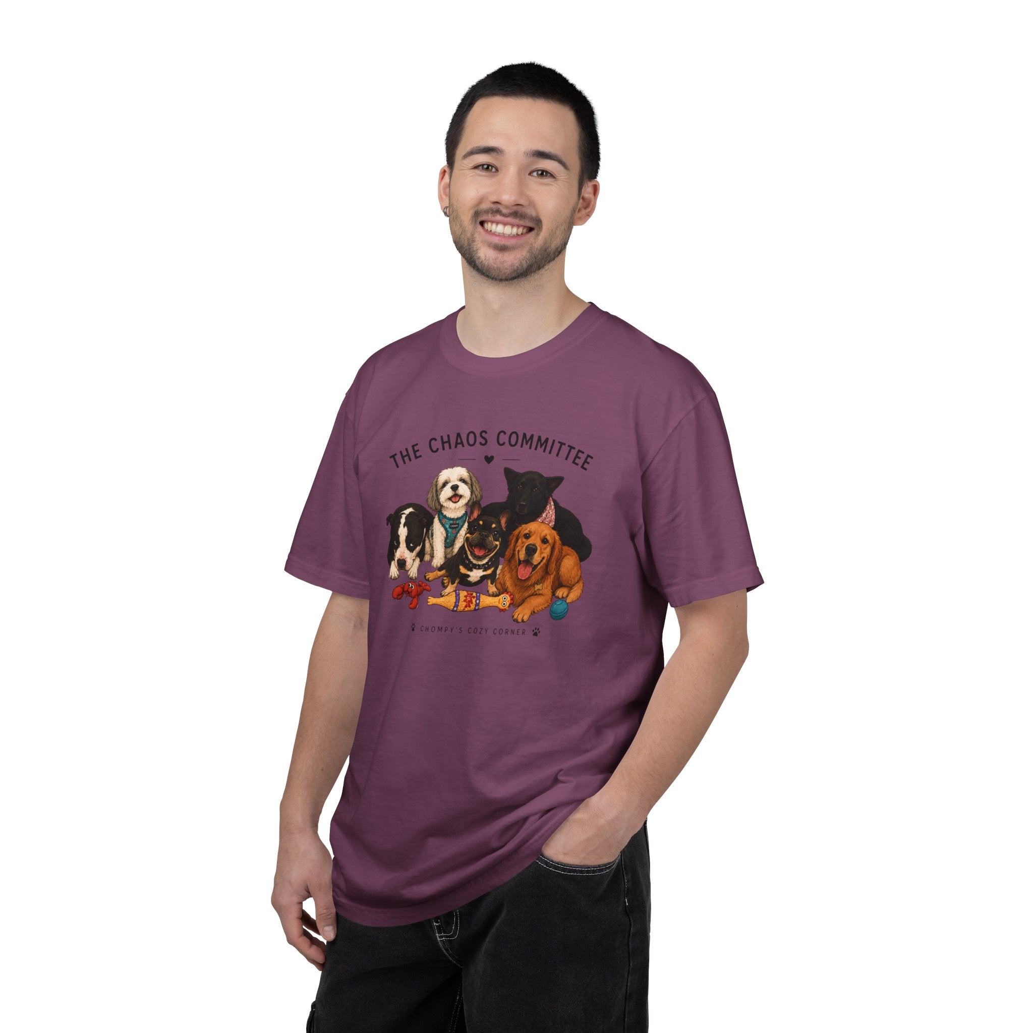 Chompy & Furriends ft. Fenlons: The Chaos Committee T-Shirt — Cute Pack of Dogs Graphic Tee