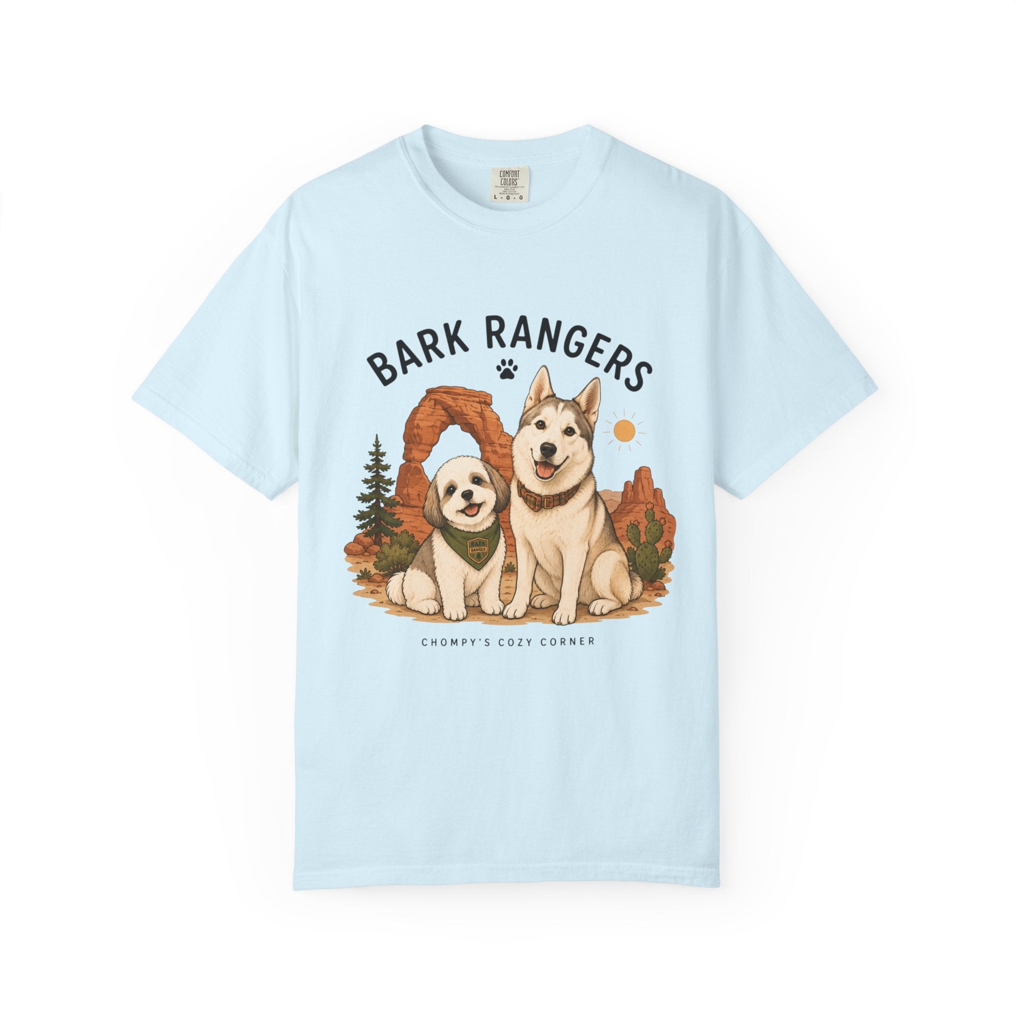 Chompy and Furriends ft. Boba: Bark Rangers T-Shirt — Cute Adventure Dog Graphic Tee
