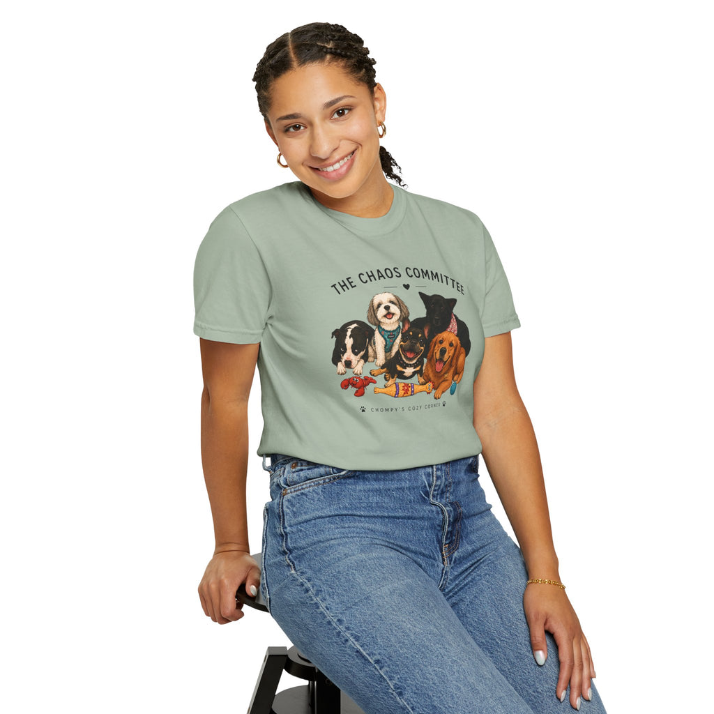 Chompy & Furriends ft. Fenlons: The Chaos Committee T-Shirt — Cute Pack of Dogs Graphic Tee