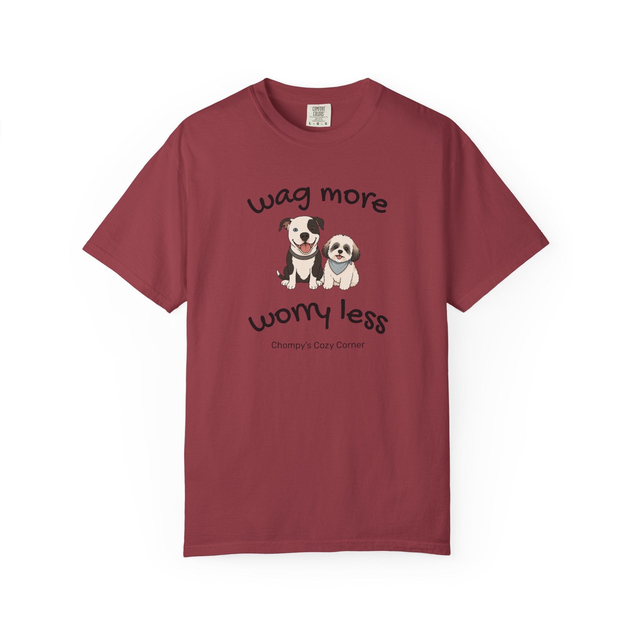 Wag More Worry Less Dog Graphic T-Shirt