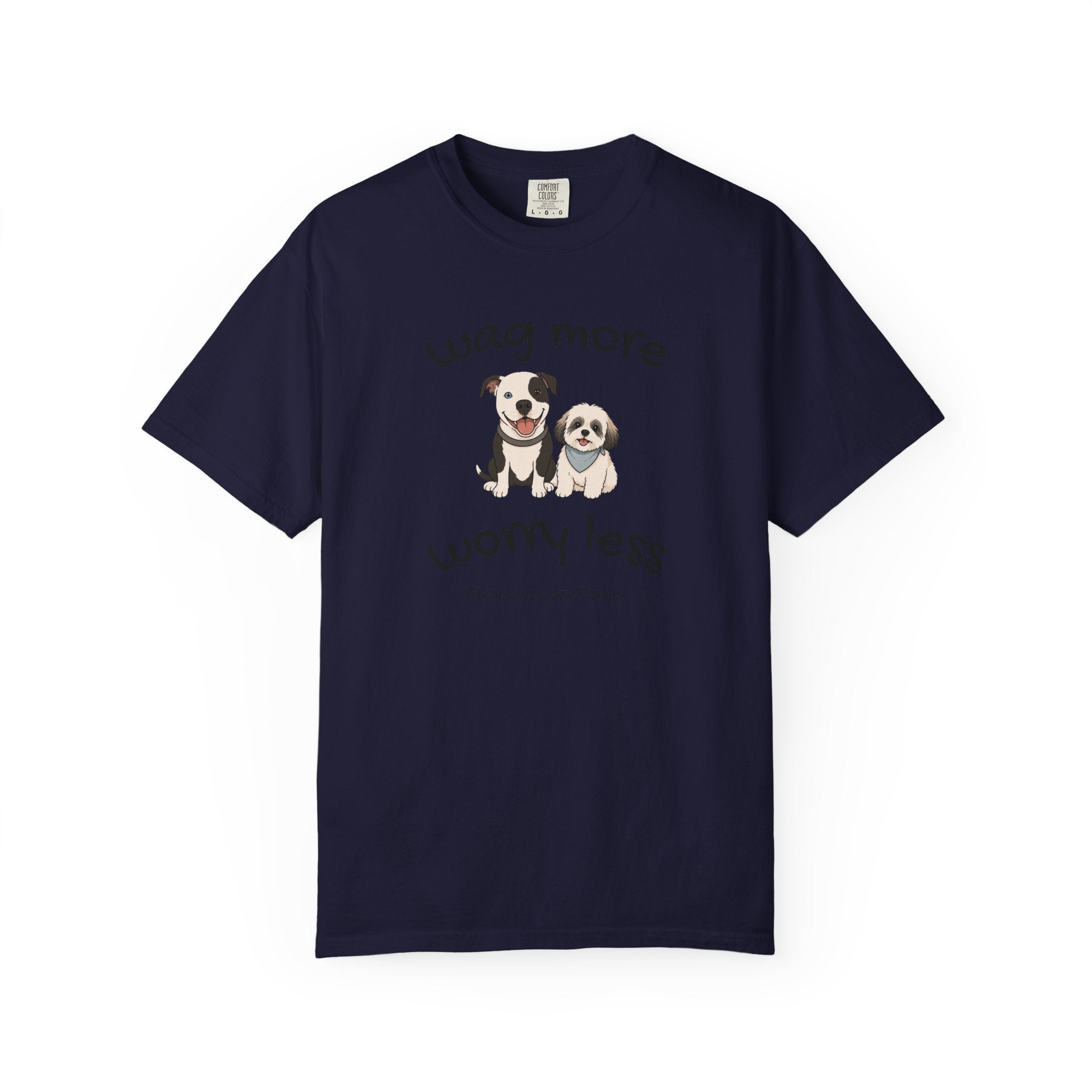 Wag More Worry Less Dog Graphic T-Shirt