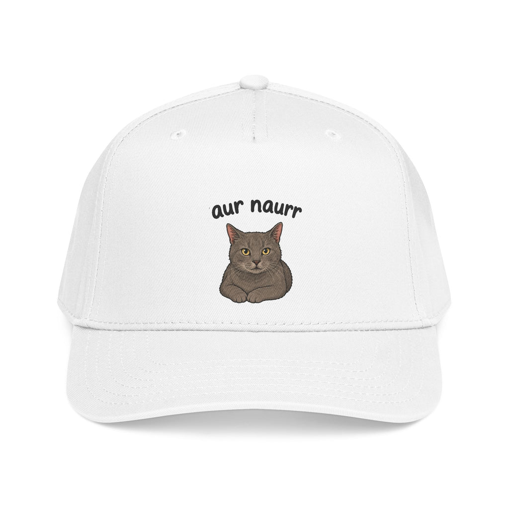 Cat Face Baseball Cap — "aur naurr" Cute Grumpy Kitty Embroidered Hat