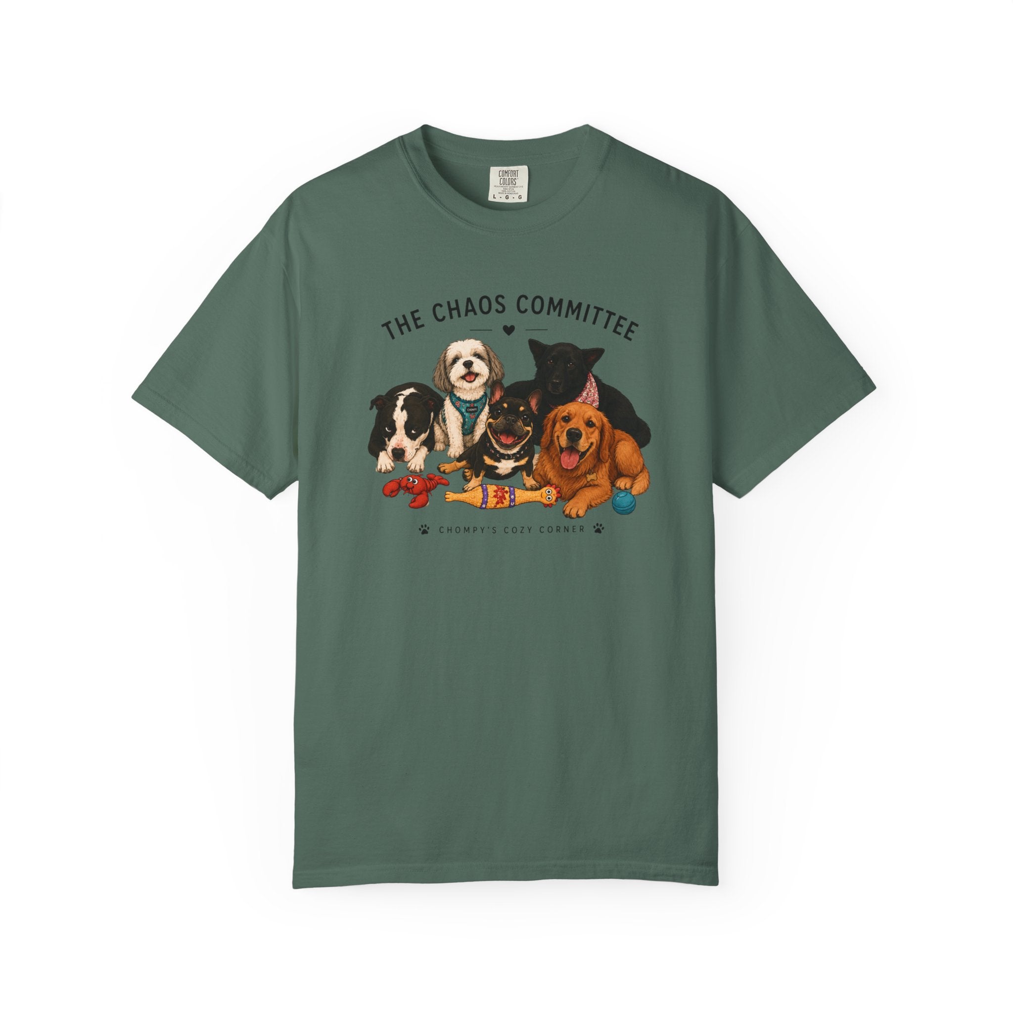 Chompy & Furriends ft. Fenlons: The Chaos Committee T-Shirt — Cute Pack of Dogs Graphic Tee