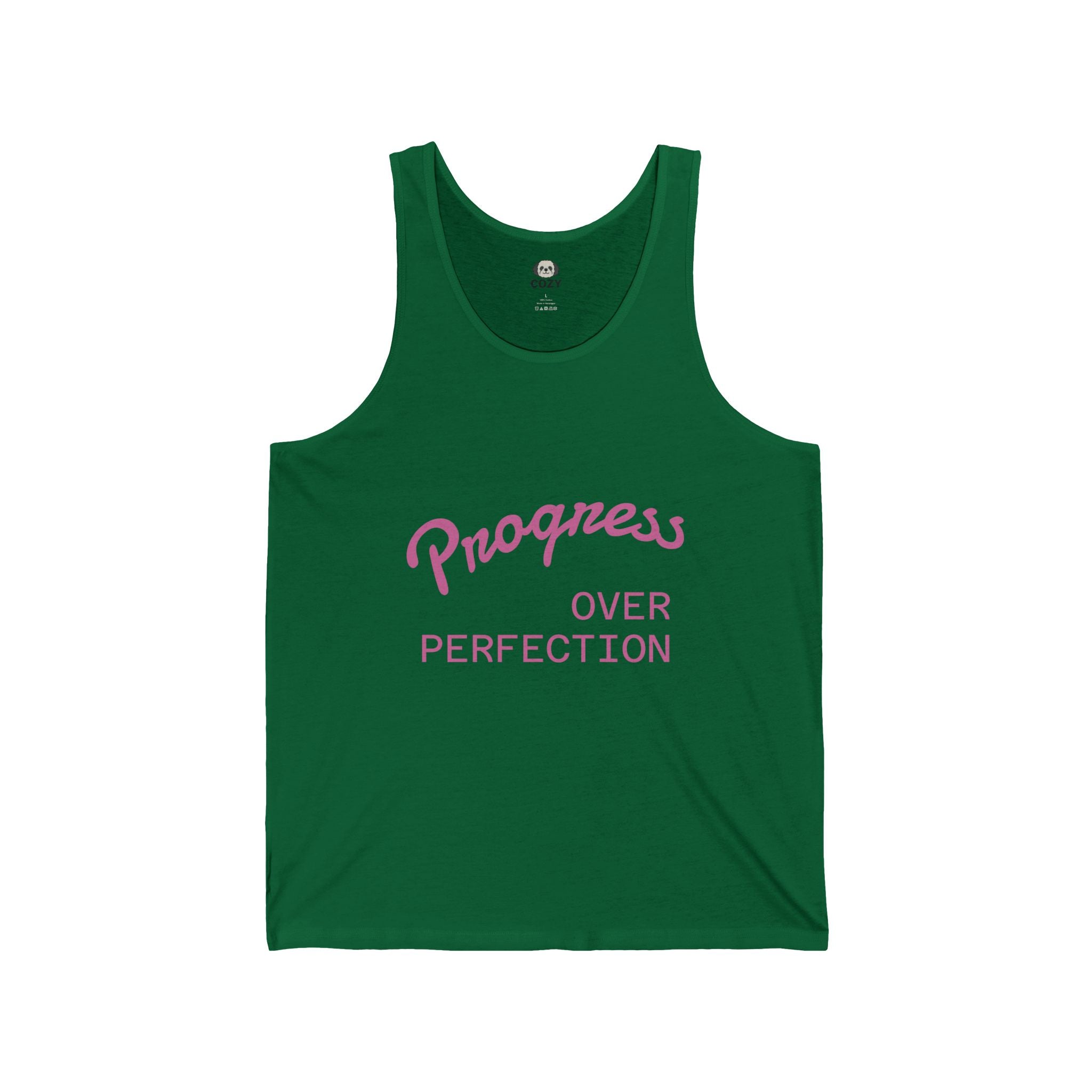 Progress Over Perfection Pink Tank Top