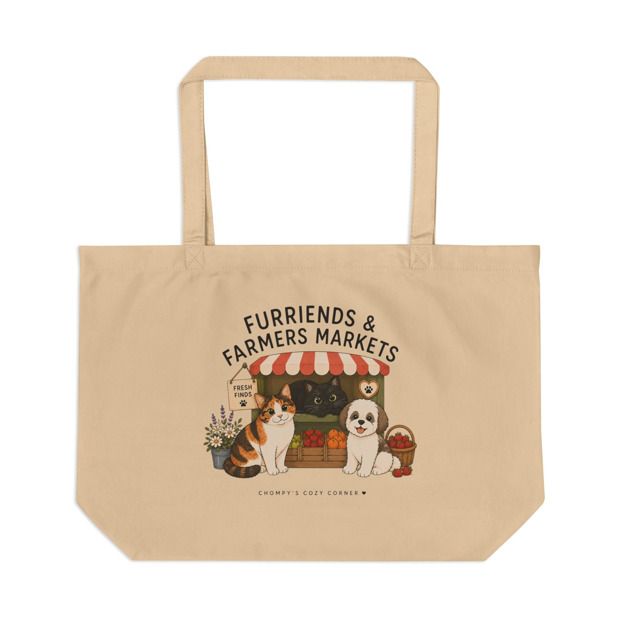 Farmers Market Tote Bag — "Furriends & Farmers Markets" Eco Canvas Shopper