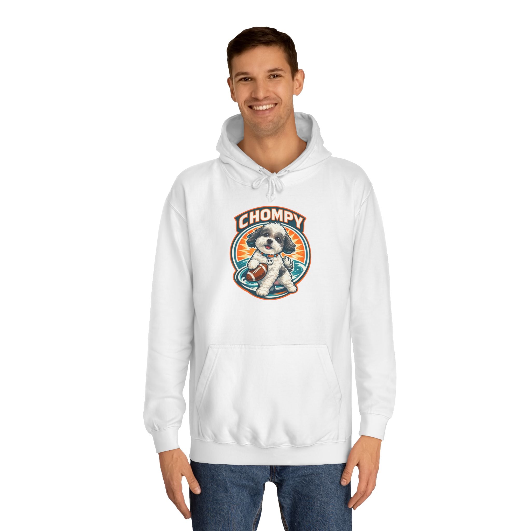 'Chompy' Football Cute Puppy Retro College Hoodie
