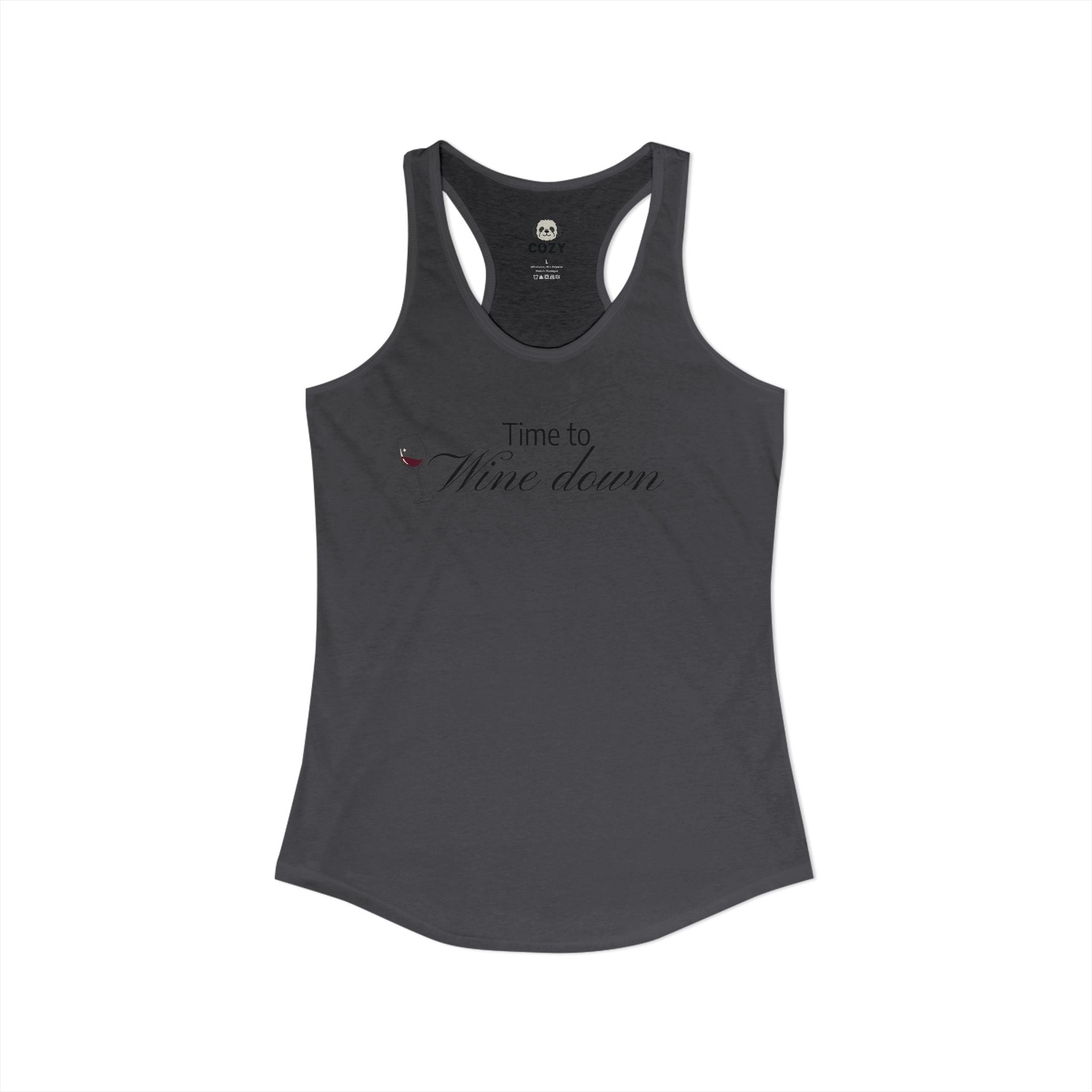 Time to Wine Down Racerback Tank — Yoga Wine Glass Tank Top for Women