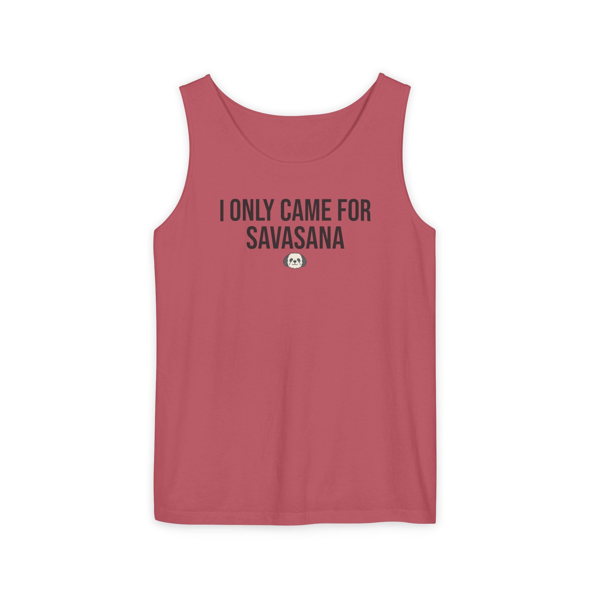 Yoga Tank Top — "I Only Came for Savasana" Shih Poo Design