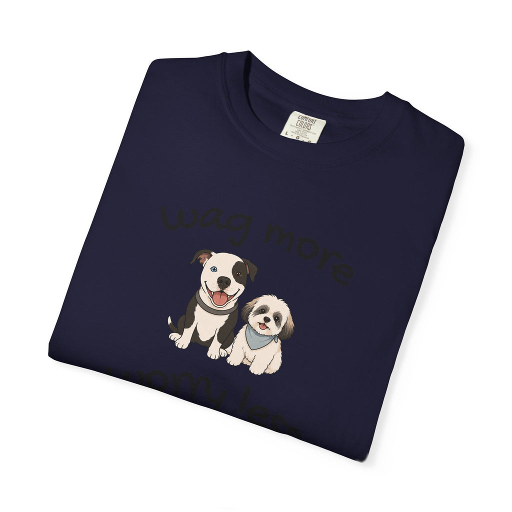 Wag More Worry Less Dog Graphic T-Shirt