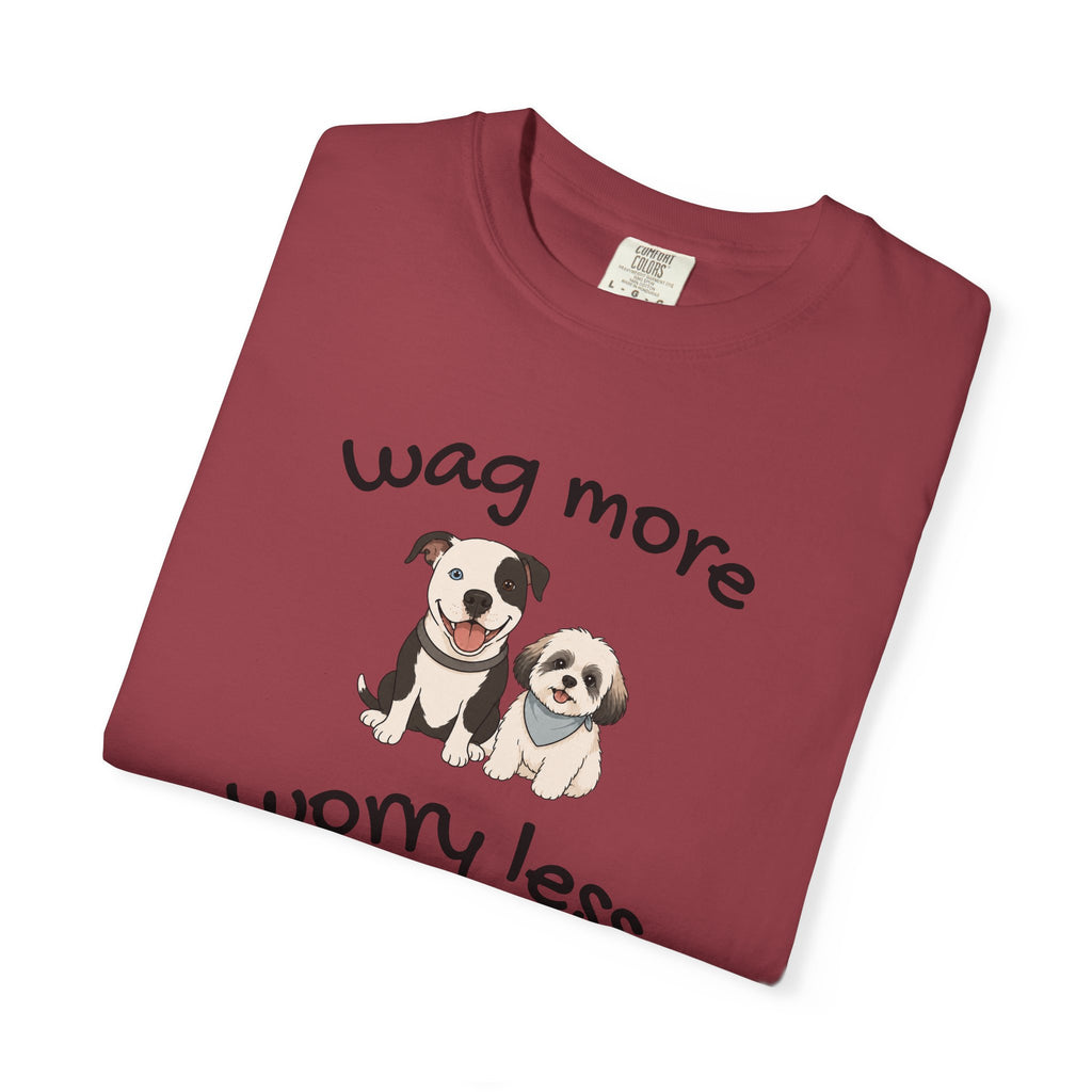 Wag More Worry Less Dog Graphic T-Shirt