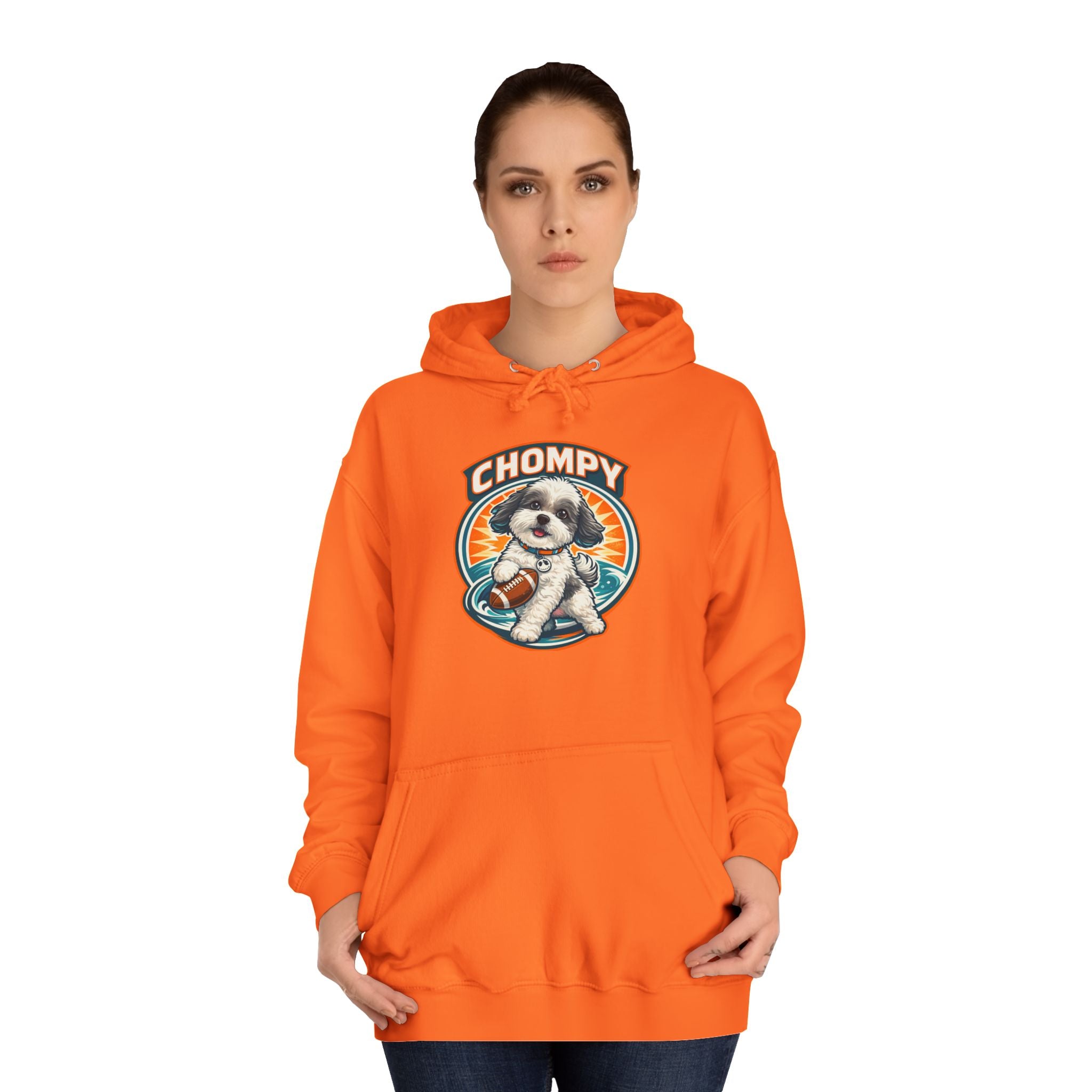 'Chompy' Football Cute Puppy Retro College Hoodie