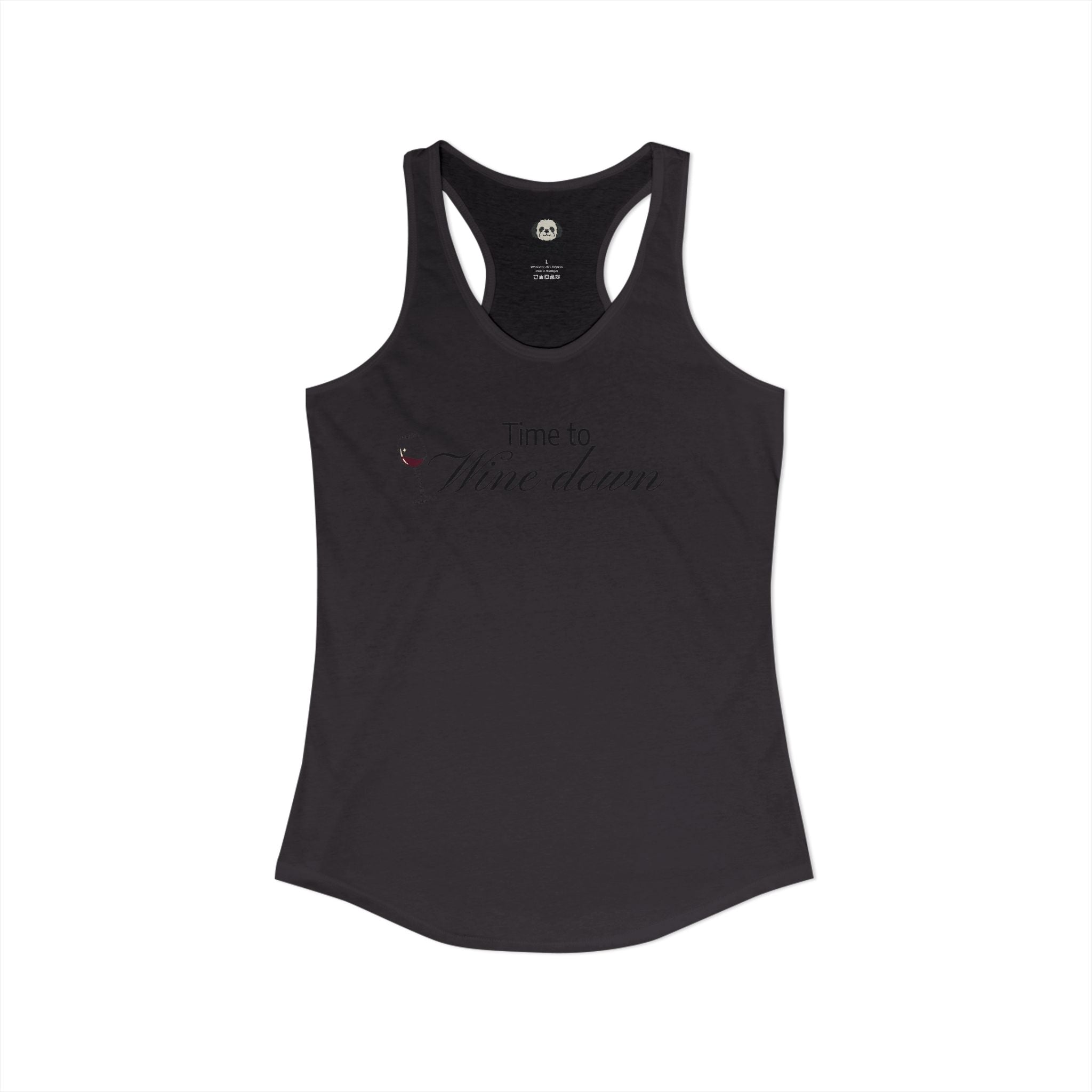 Time to Wine Down Racerback Tank — Yoga Wine Glass Tank Top for Women