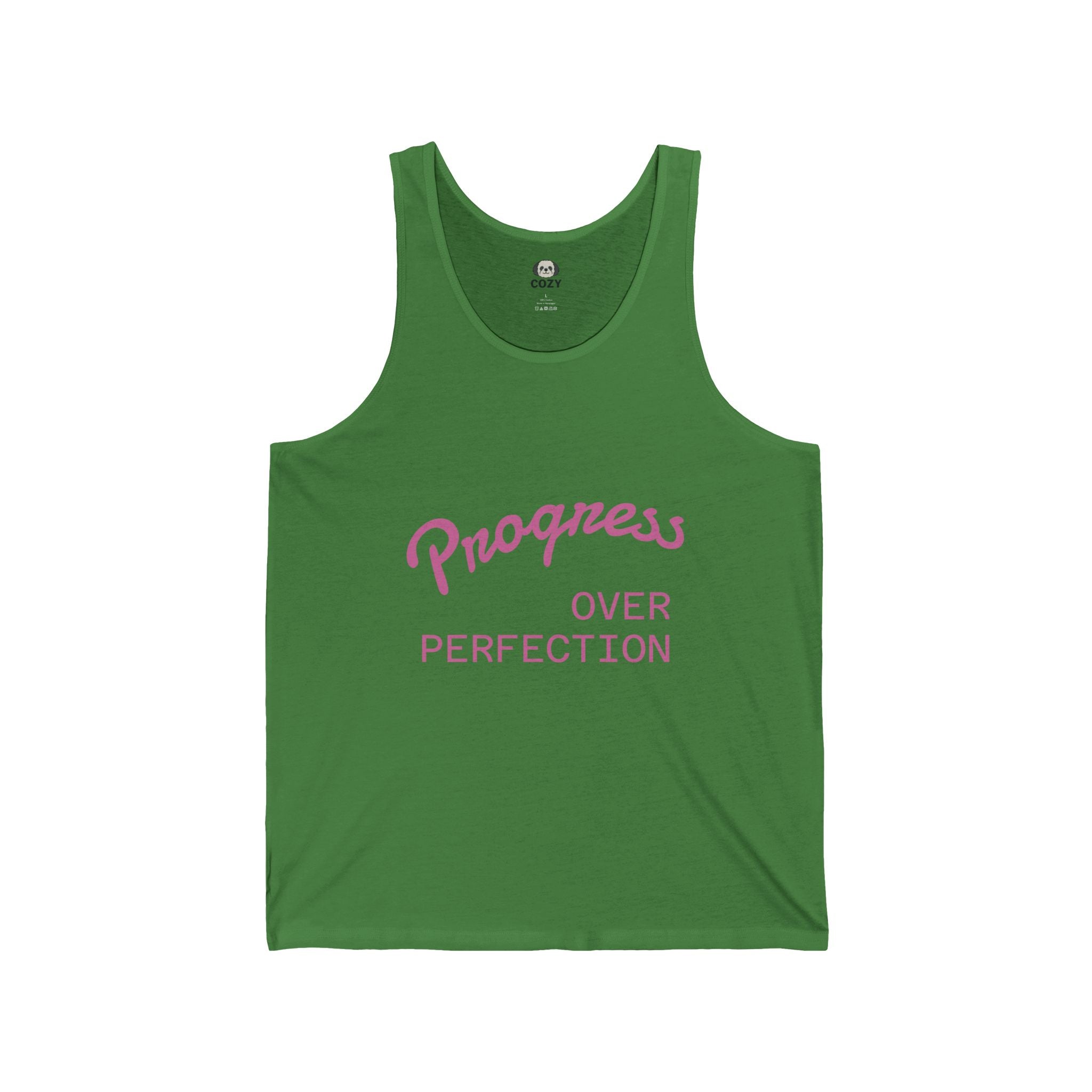 Progress Over Perfection Pink Tank Top