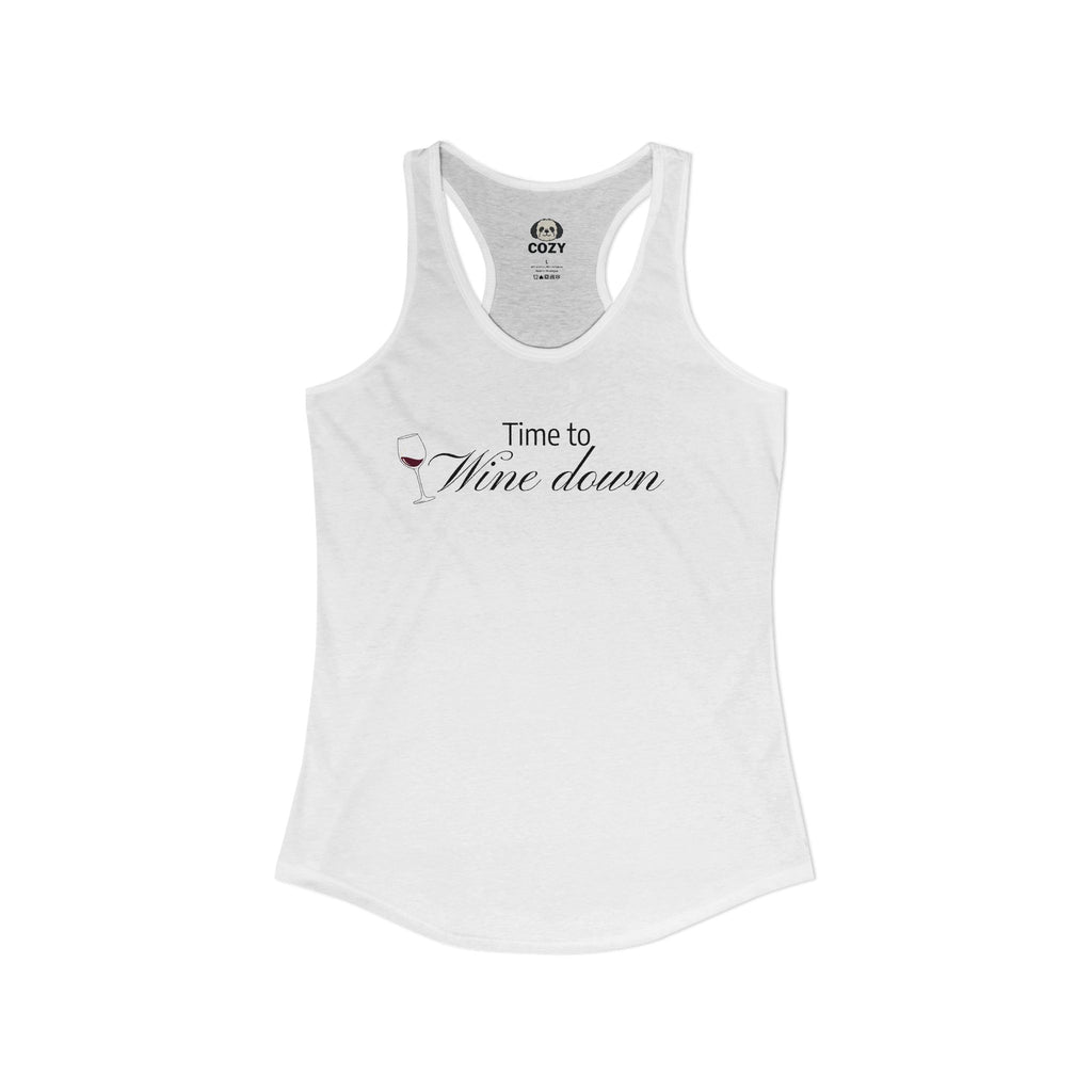 Time to Wine Down Racerback Tank — Yoga Wine Glass Tank Top for Women