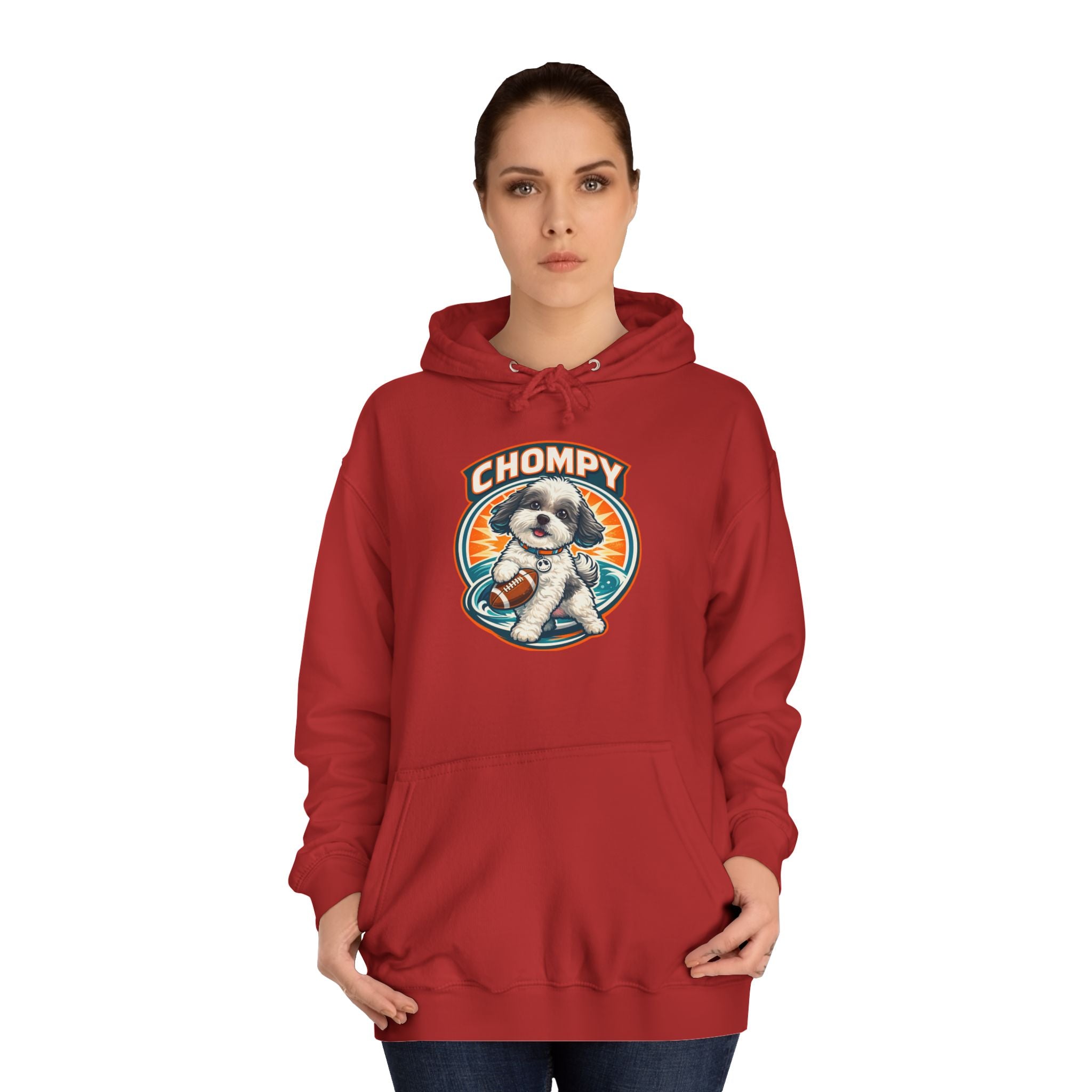 'Chompy' Football Cute Puppy Retro College Hoodie