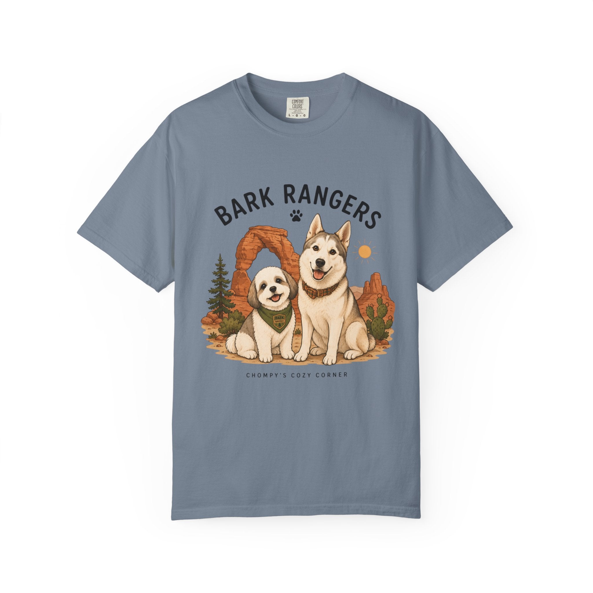Chompy and Furriends ft. Boba: Bark Rangers T-Shirt — Cute Adventure Dog Graphic Tee