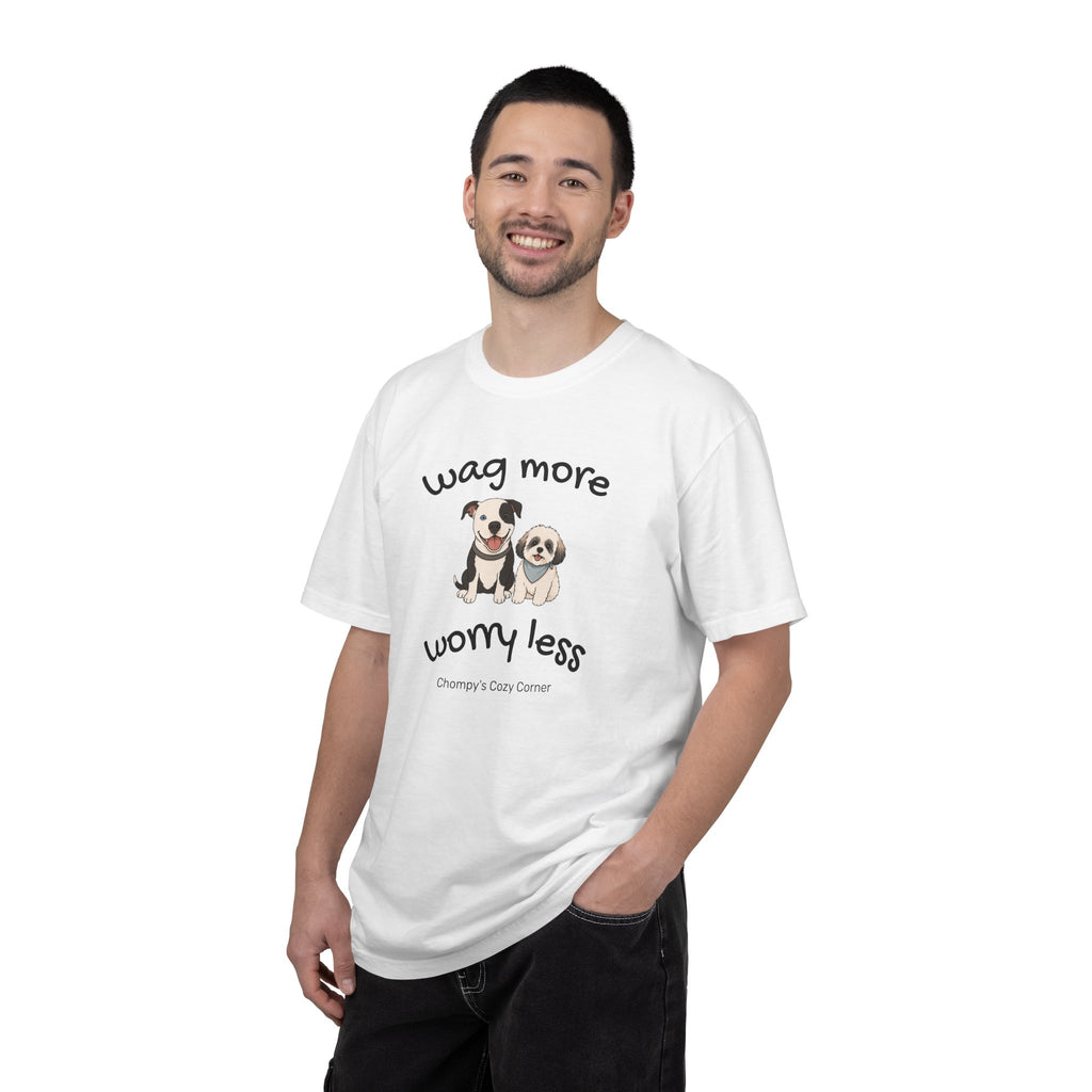 Wag More Worry Less Dog Graphic T-Shirt