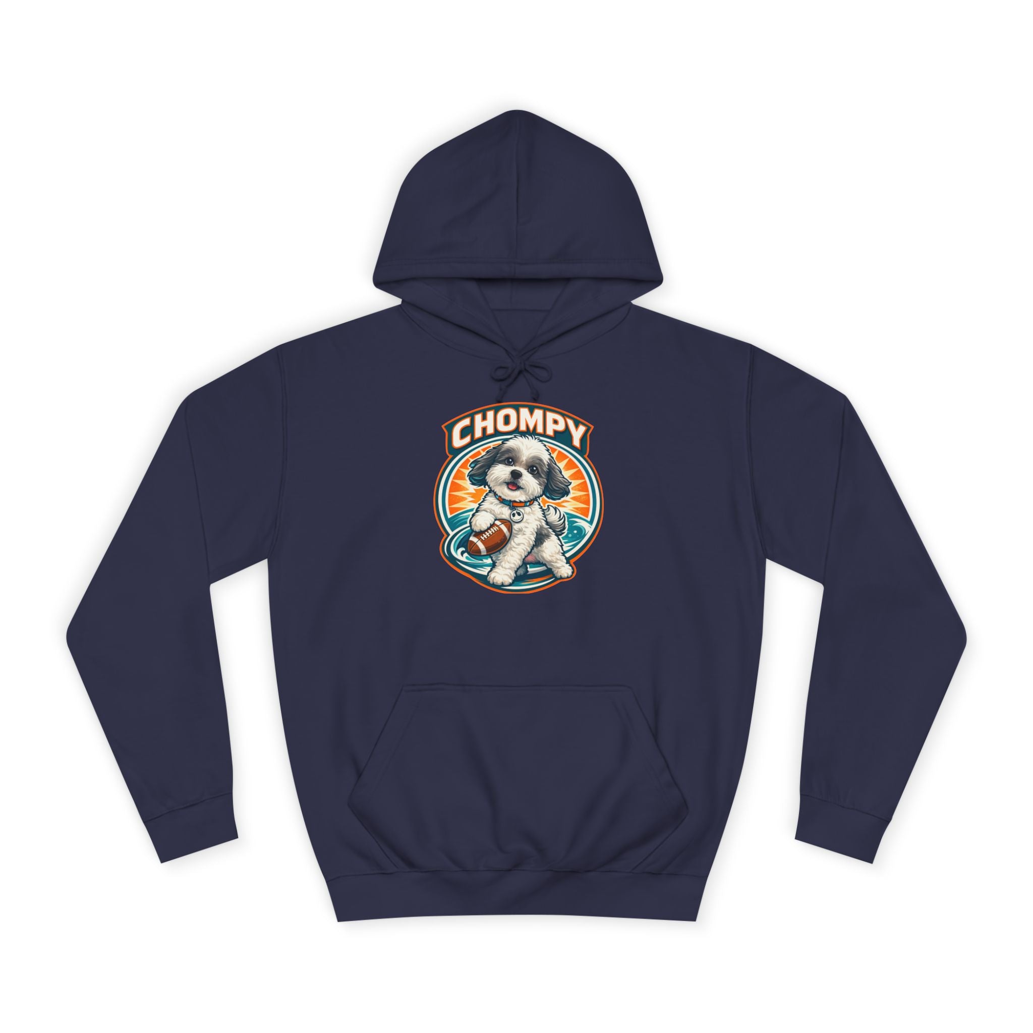 'Chompy' Football Cute Puppy Retro College Hoodie