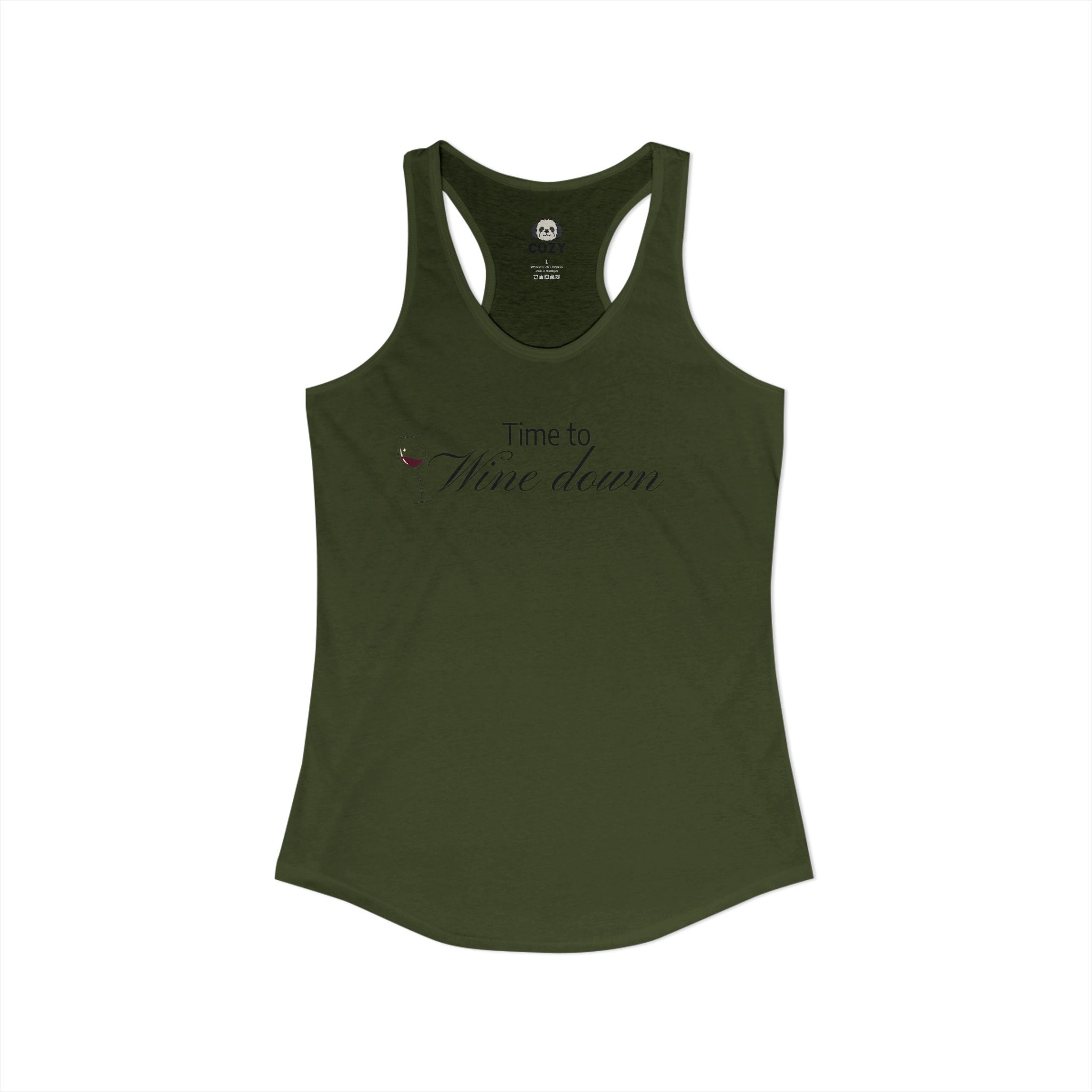 Time to Wine Down Racerback Tank — Yoga Wine Glass Tank Top for Women