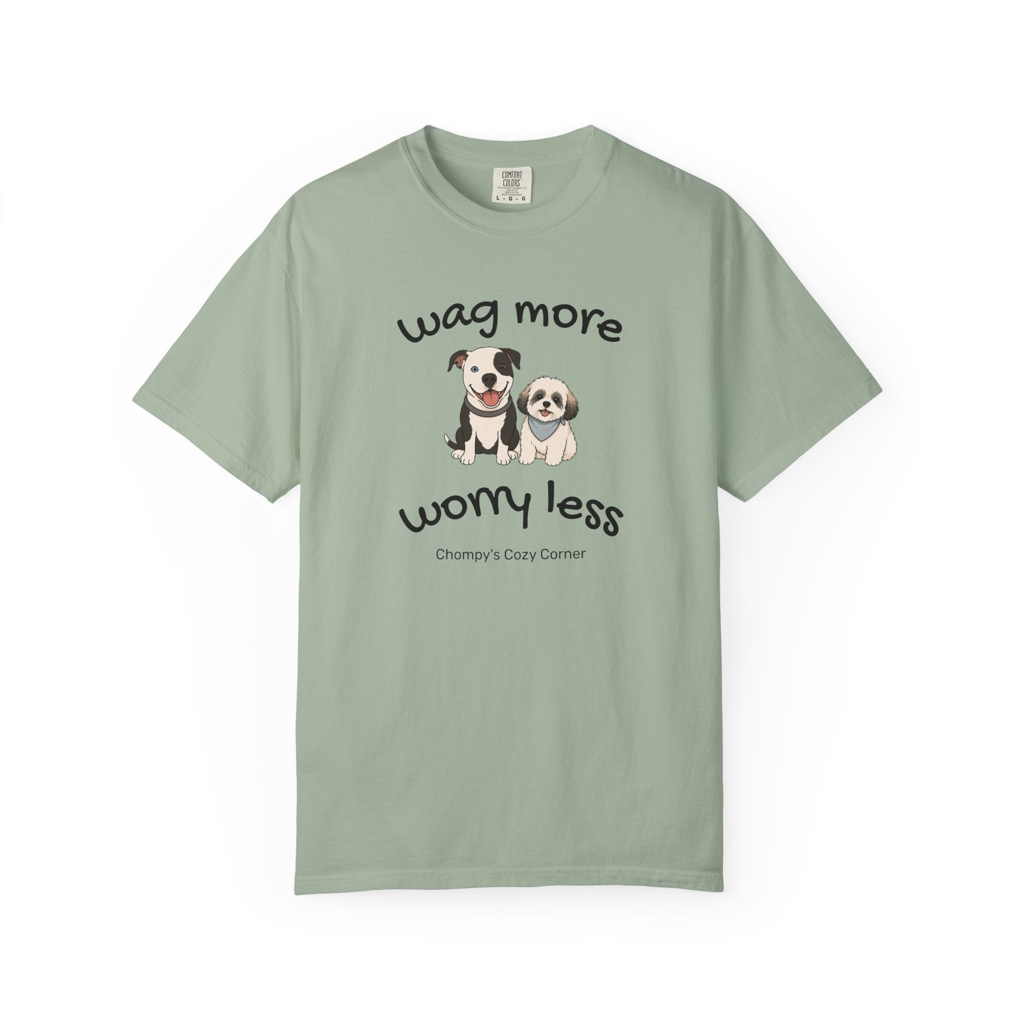 Wag More Worry Less Dog Graphic T-Shirt