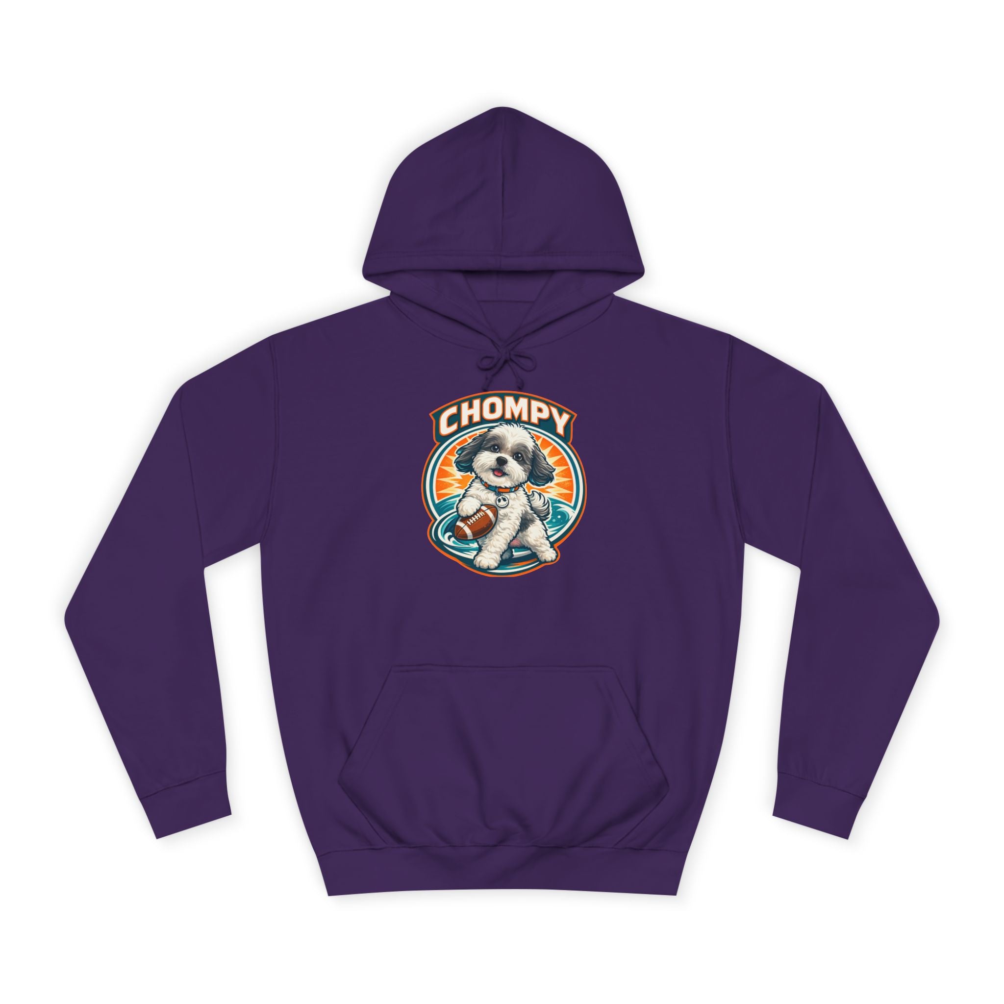 'Chompy' Football Cute Puppy Retro College Hoodie