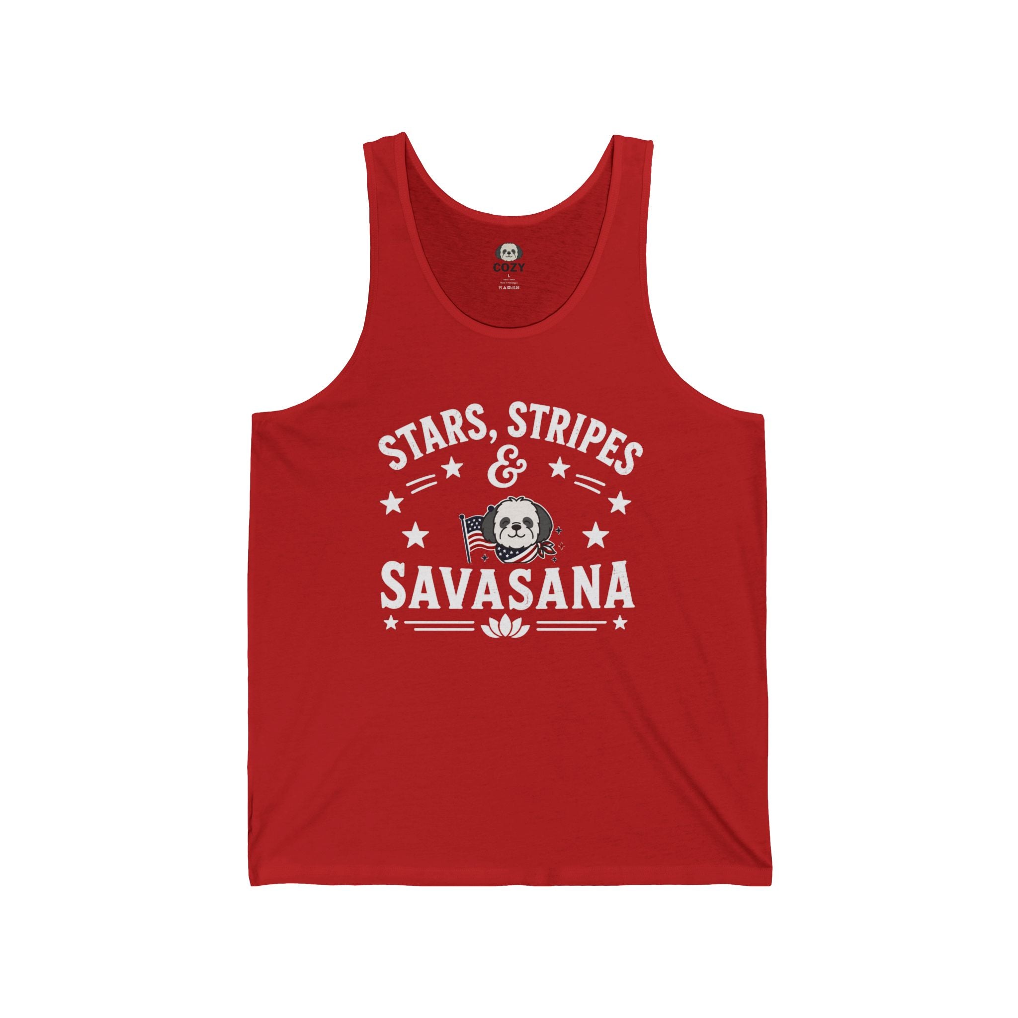Stars, Stripes & Savasana Tank Top — Patriotic Yoga Tank