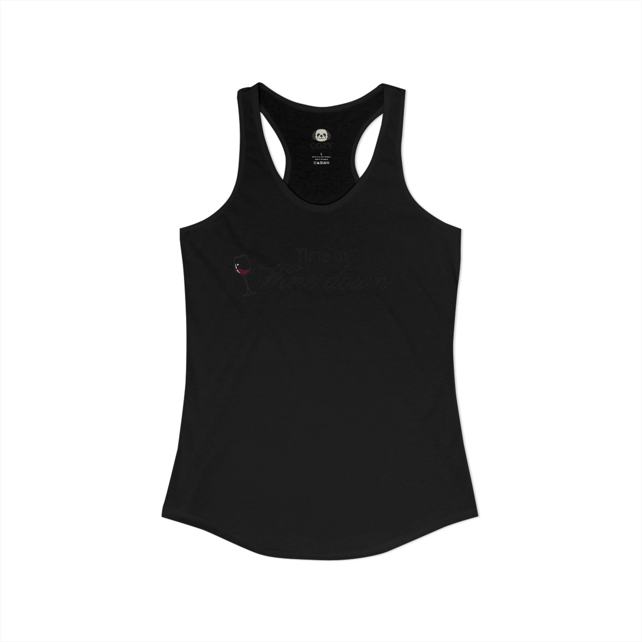Time to Wine Down Racerback Tank — Yoga Wine Glass Tank Top for Women