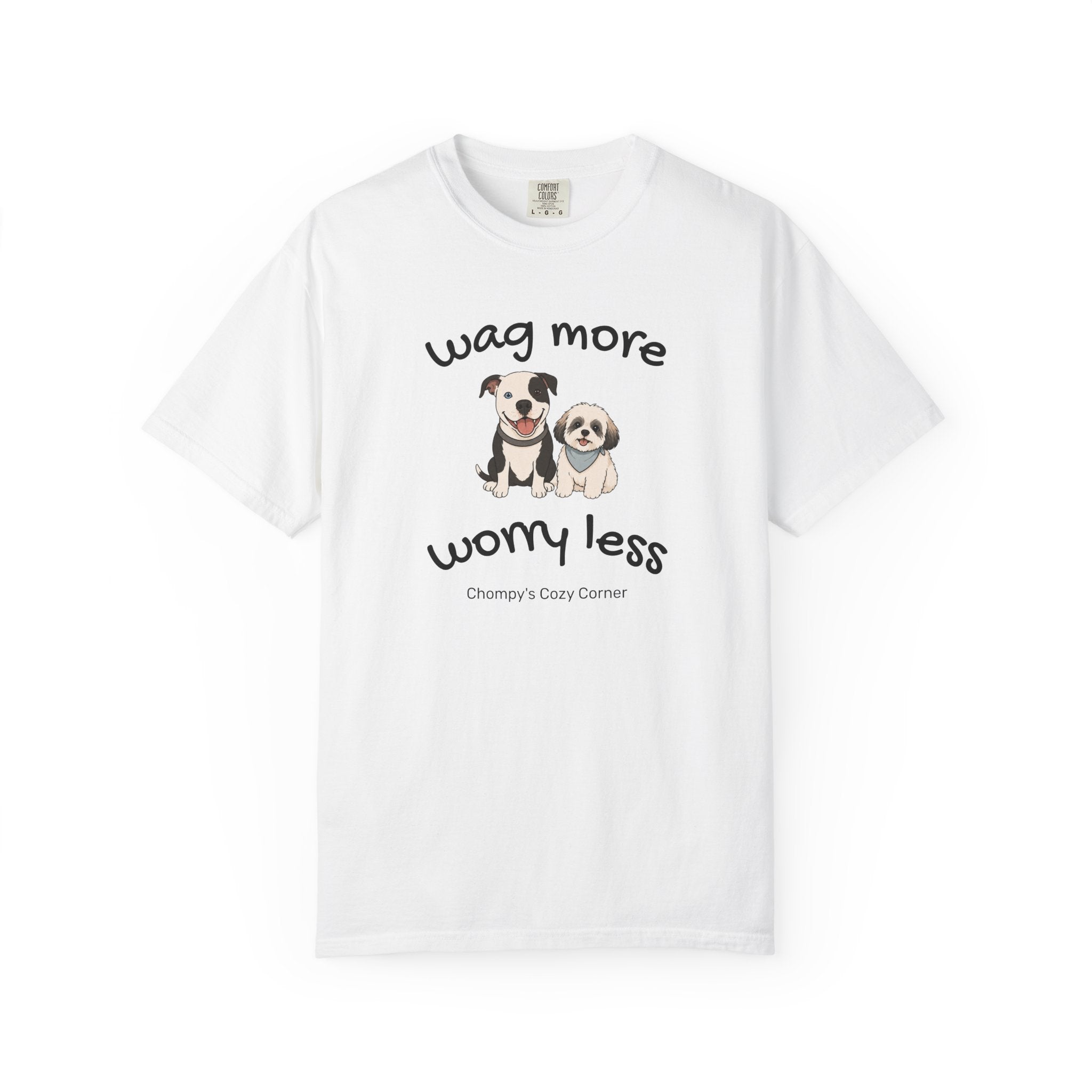 Wag More Worry Less Dog Graphic T-Shirt