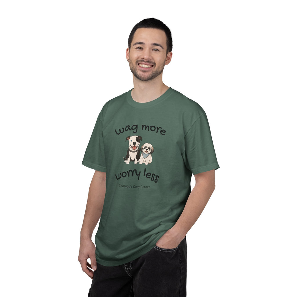 Wag More Worry Less Dog Graphic T-Shirt