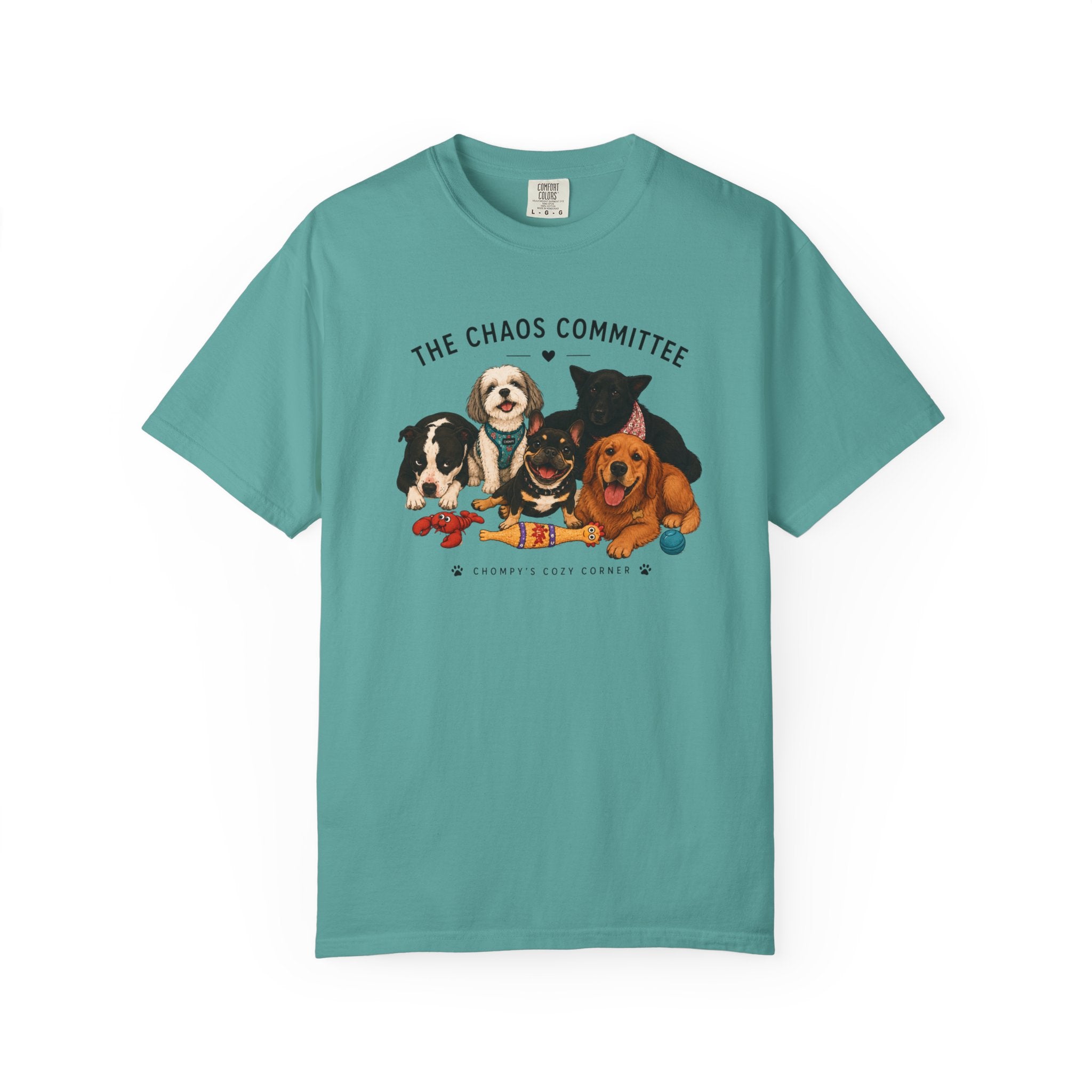 Chompy & Furriends ft. Fenlons: The Chaos Committee T-Shirt — Cute Pack of Dogs Graphic Tee