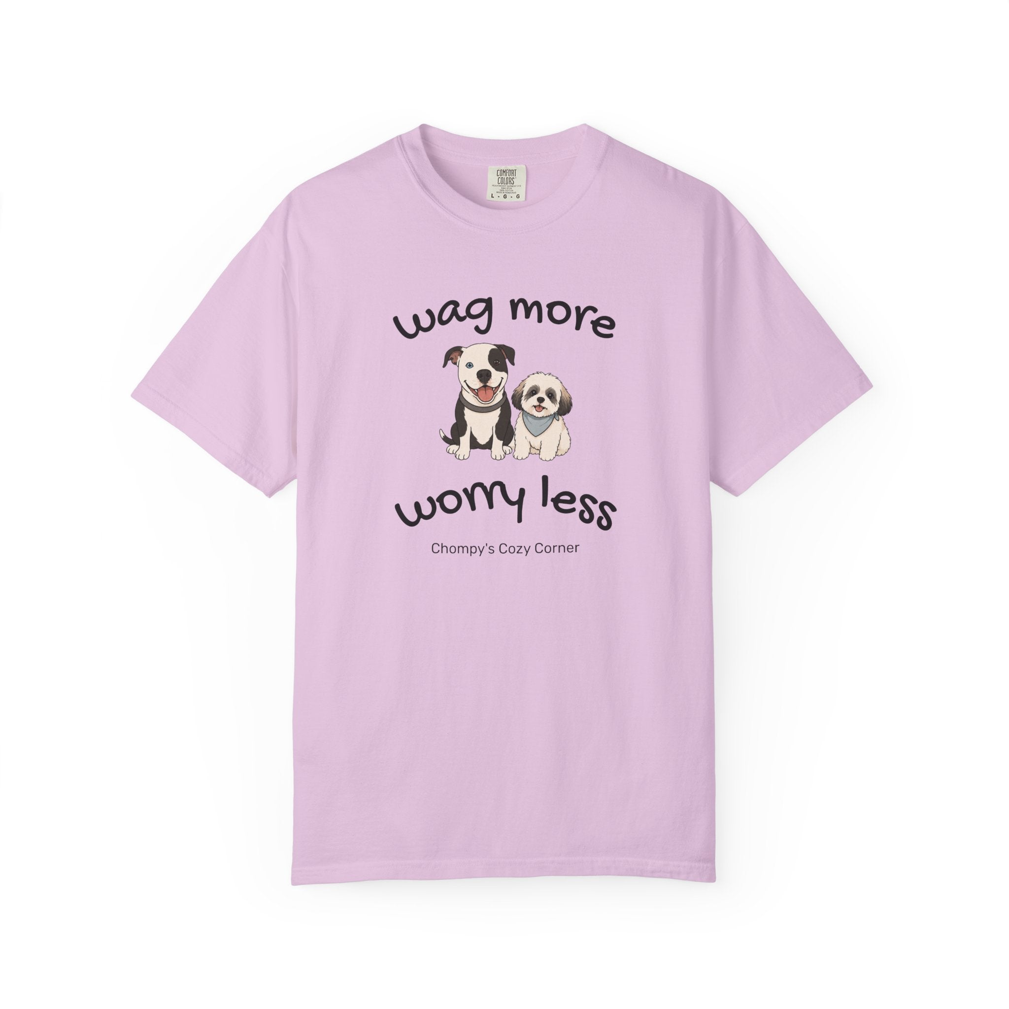 Wag More Worry Less Dog Graphic T-Shirt