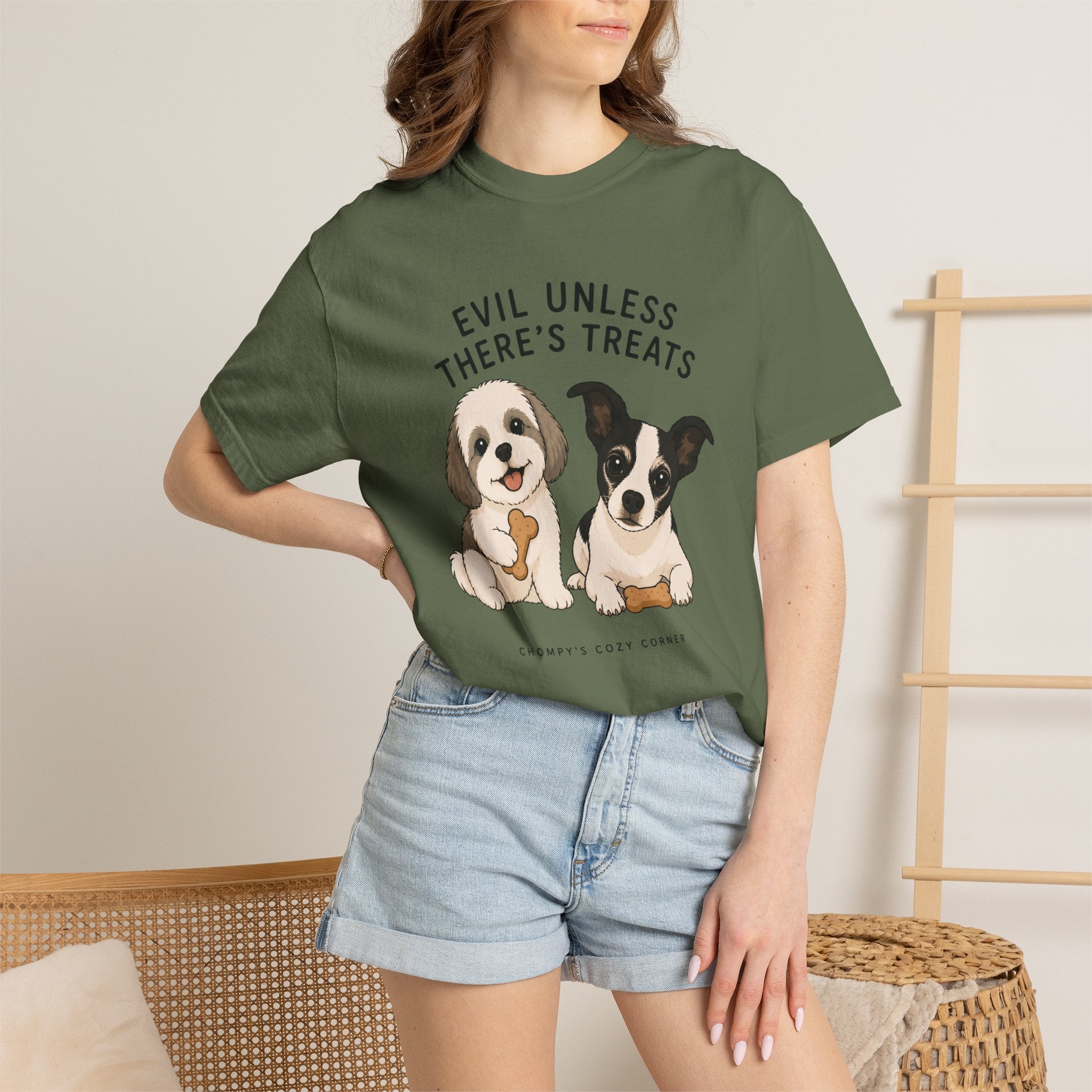 Chompy & Furriends ft. Wally: "Evil Unless There's Treats" Cute Puppy Graphic Tee