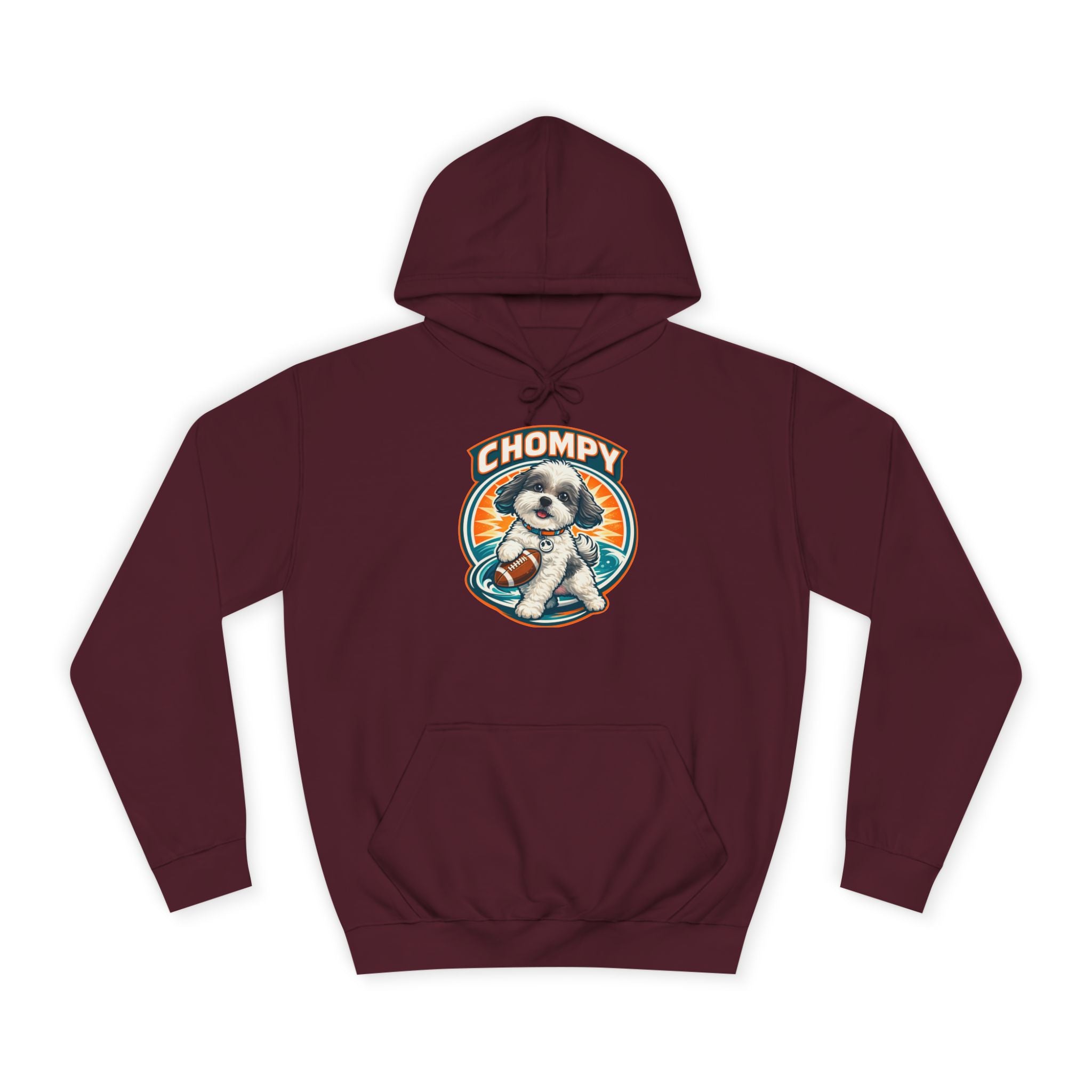 'Chompy' Football Cute Puppy Retro College Hoodie