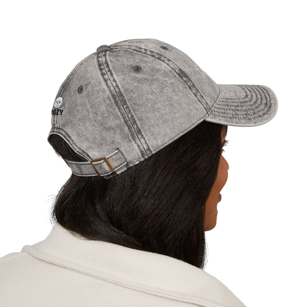 Vintage Embroidered Yoga Hat — "Namaste" Front with Cozy Shih-Poo Logo Back
