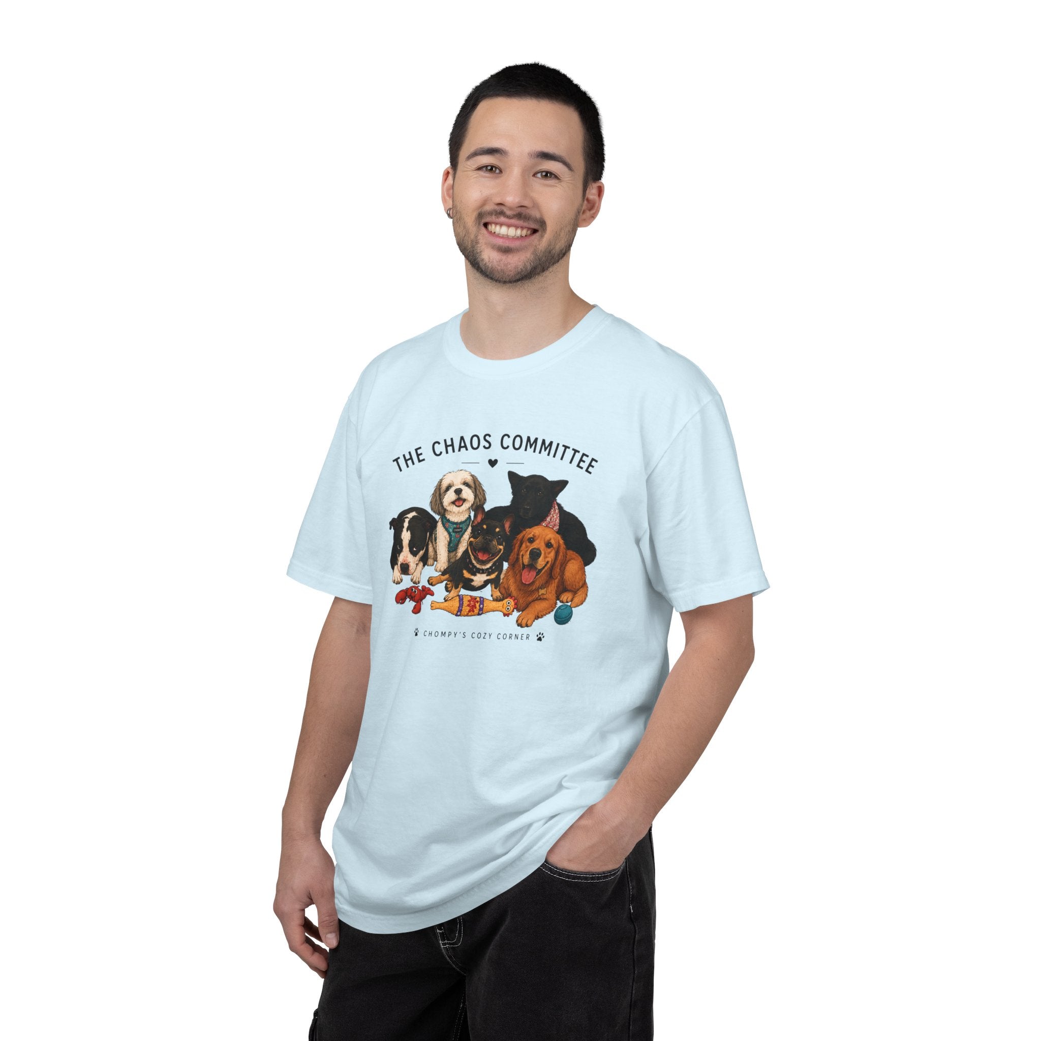 Chompy & Furriends ft. Fenlons: The Chaos Committee T-Shirt — Cute Pack of Dogs Graphic Tee