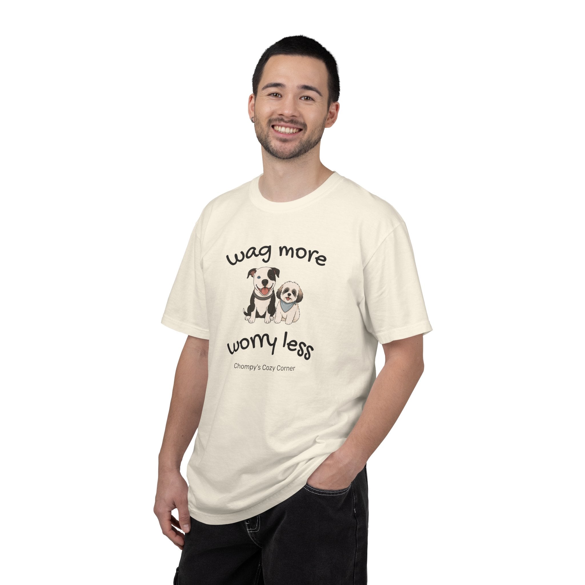 Wag More Worry Less Dog Graphic T-Shirt