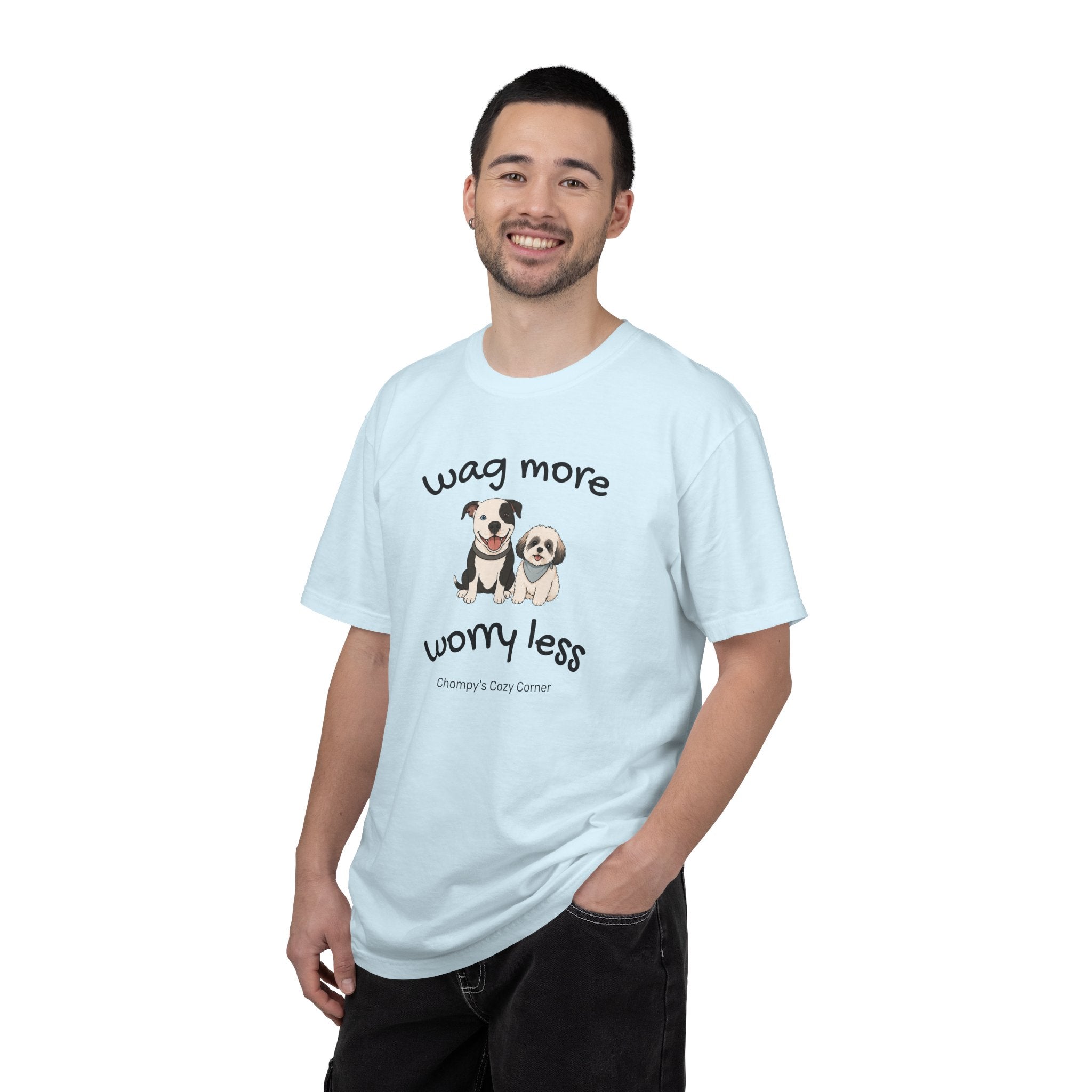 Wag More Worry Less Dog Graphic T-Shirt