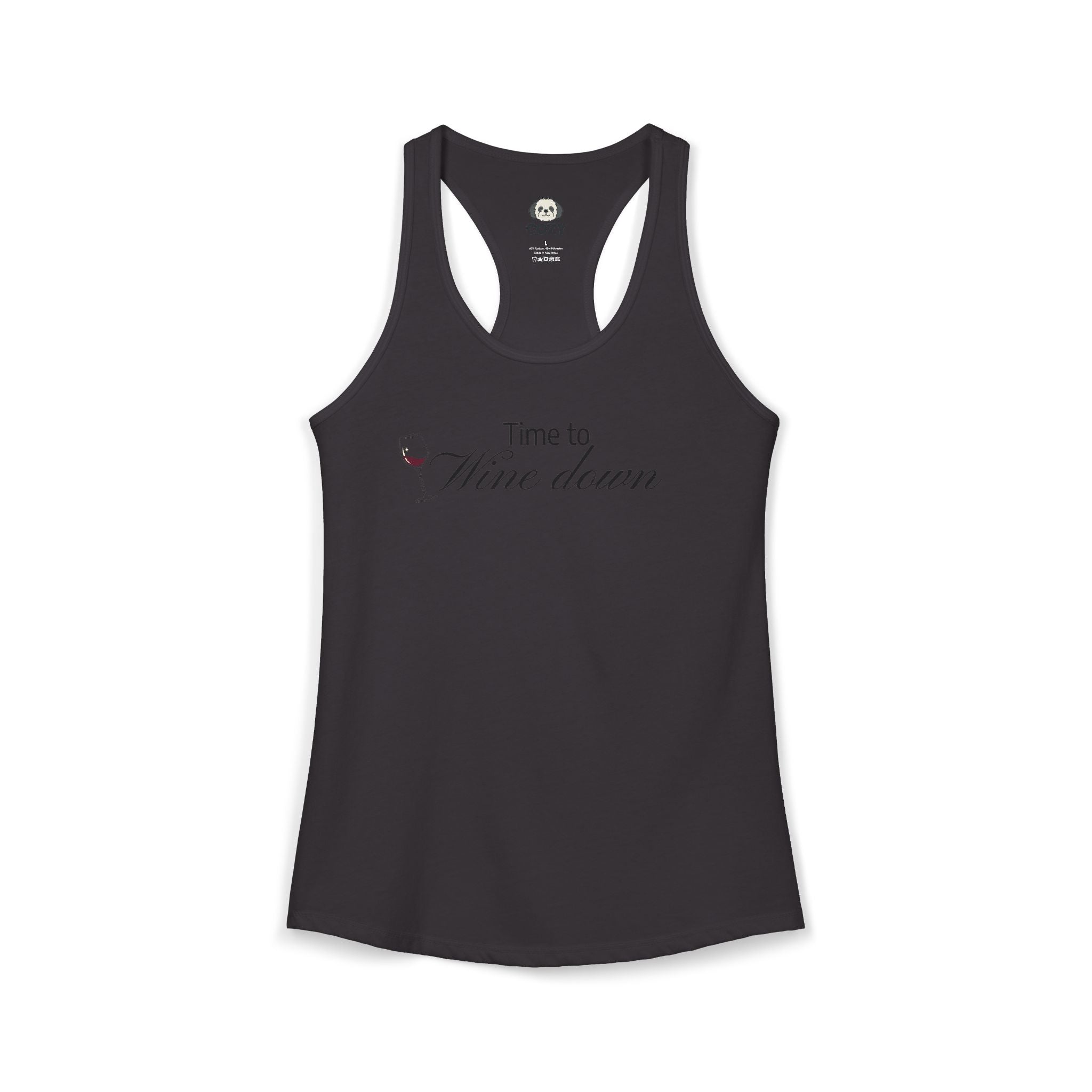 Time to Wine Down Racerback Tank — Yoga Wine Glass Tank Top for Women