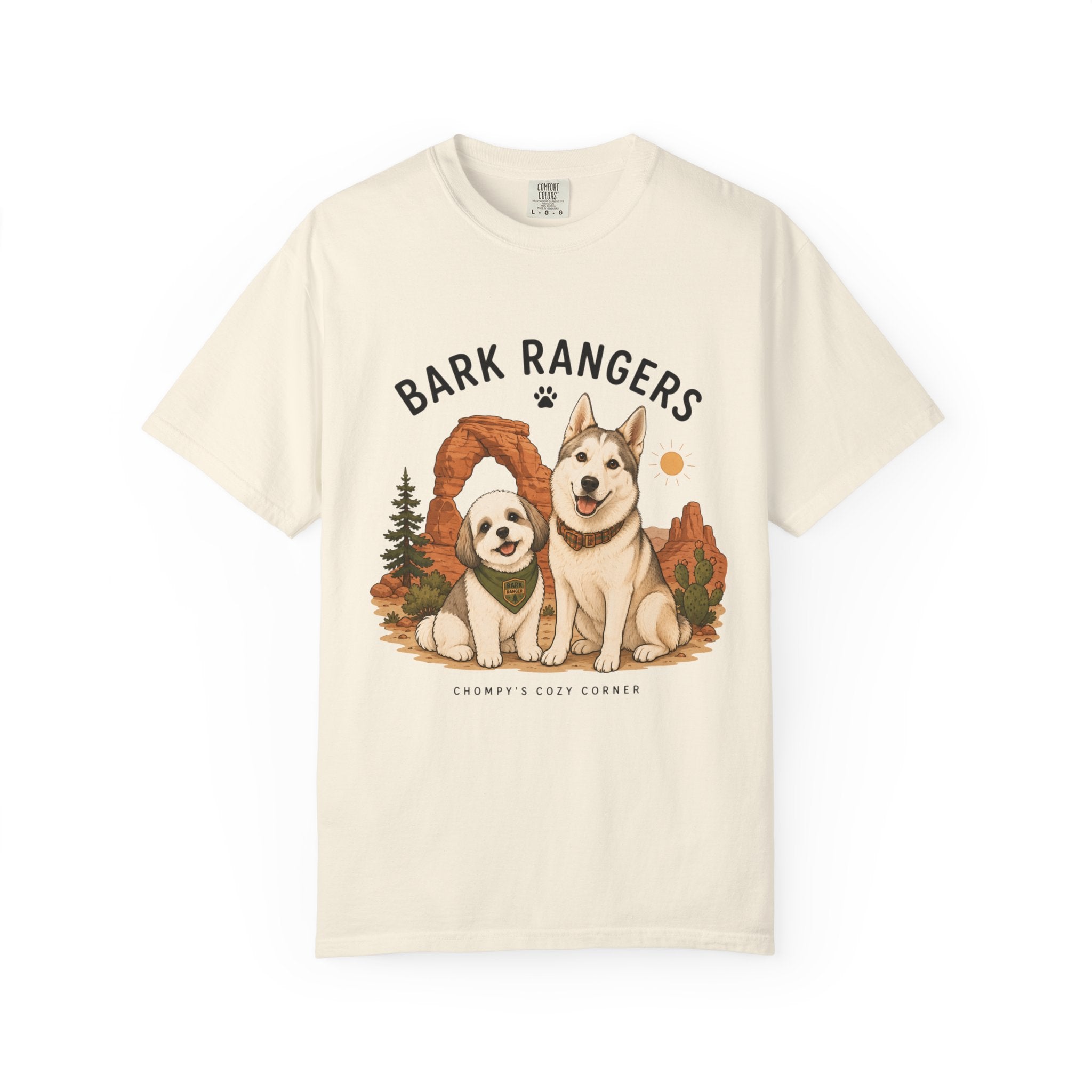 Chompy and Furriends ft. Boba: Bark Rangers T-Shirt — Cute Adventure Dog Graphic Tee