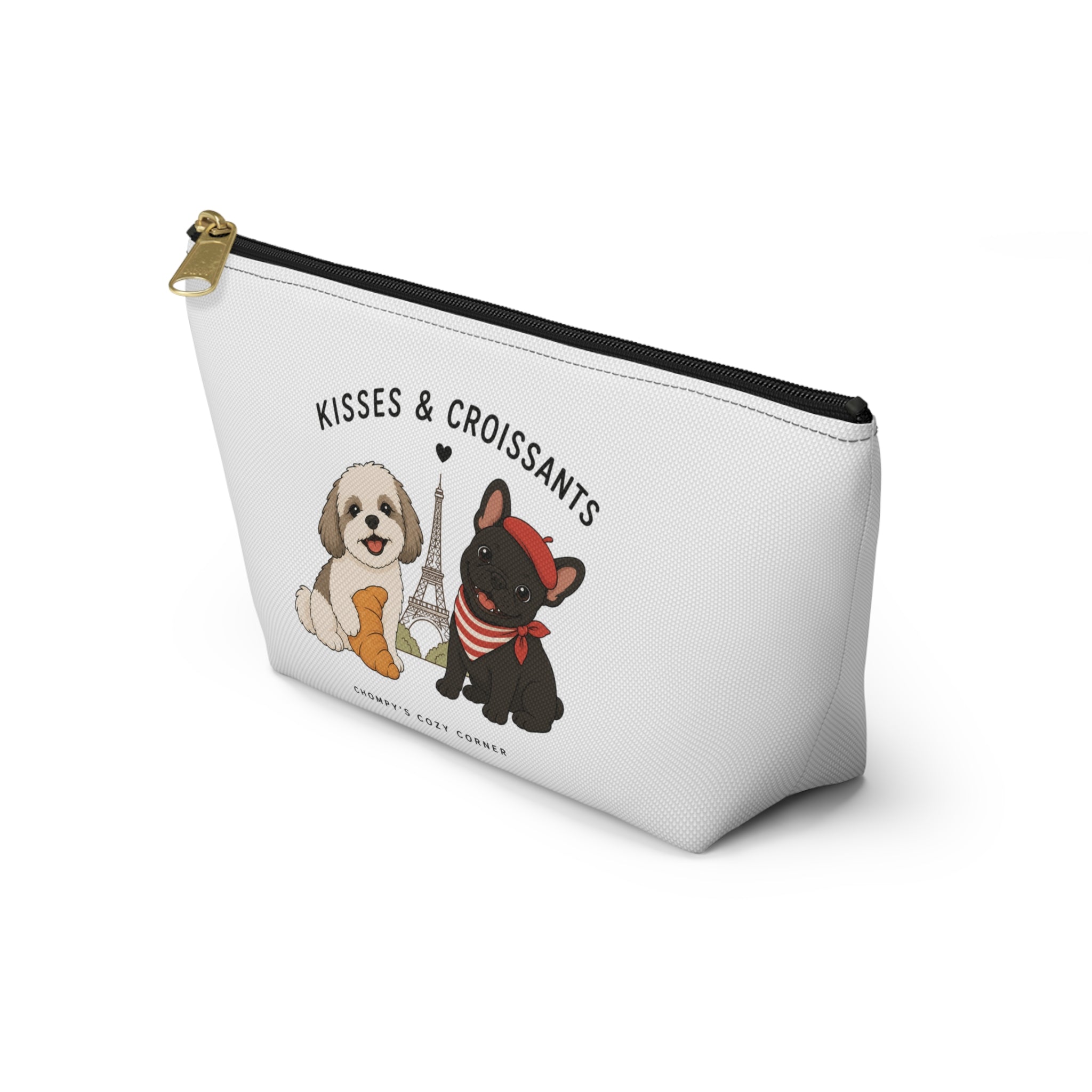 Kisses & Croissants Dog Accessory Pouch