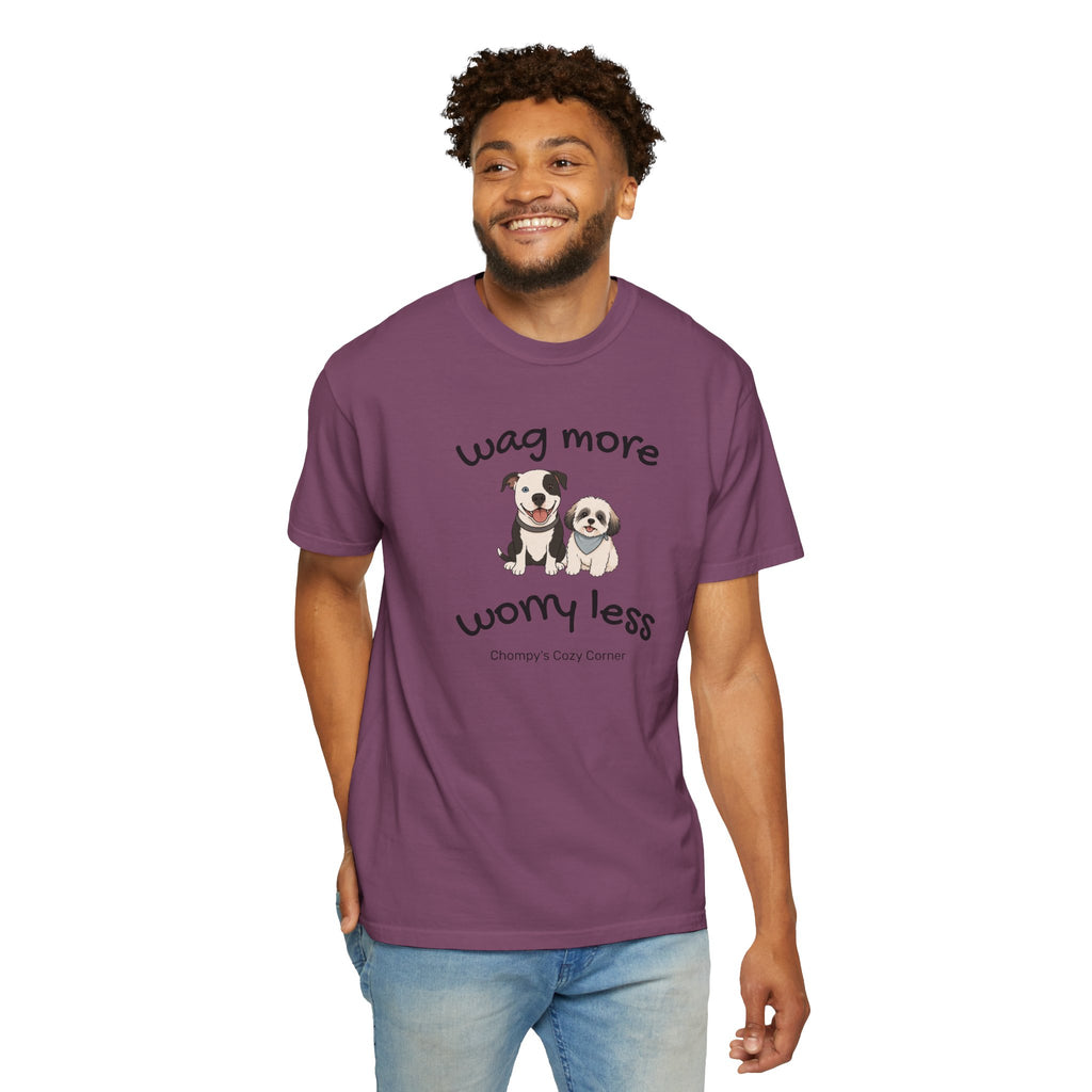 Wag More Worry Less Dog Graphic T-Shirt