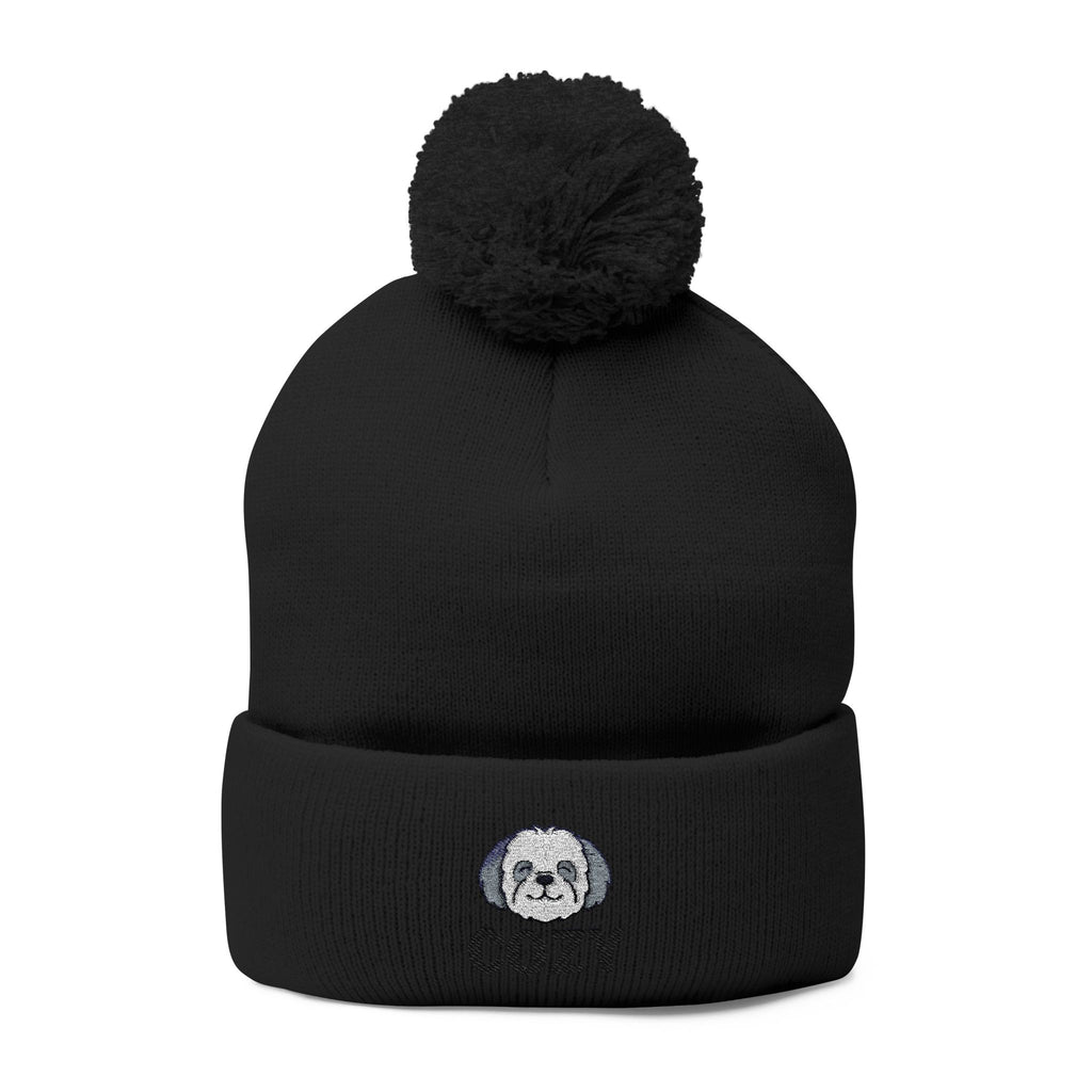 Cozy Shih-Poo Pom-Pom Knit Cap (Embroidery)