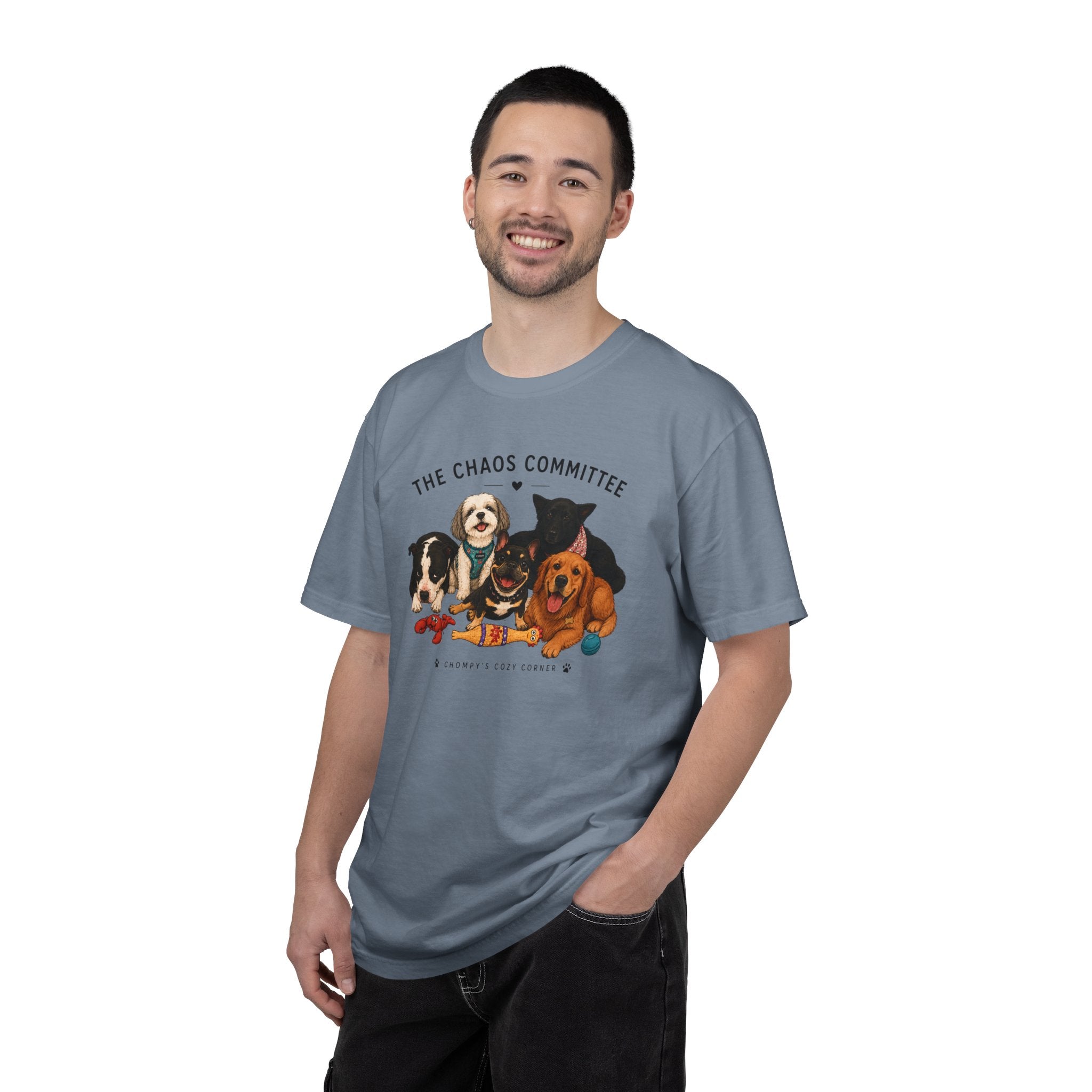 Chompy & Furriends ft. Fenlons: The Chaos Committee T-Shirt — Cute Pack of Dogs Graphic Tee