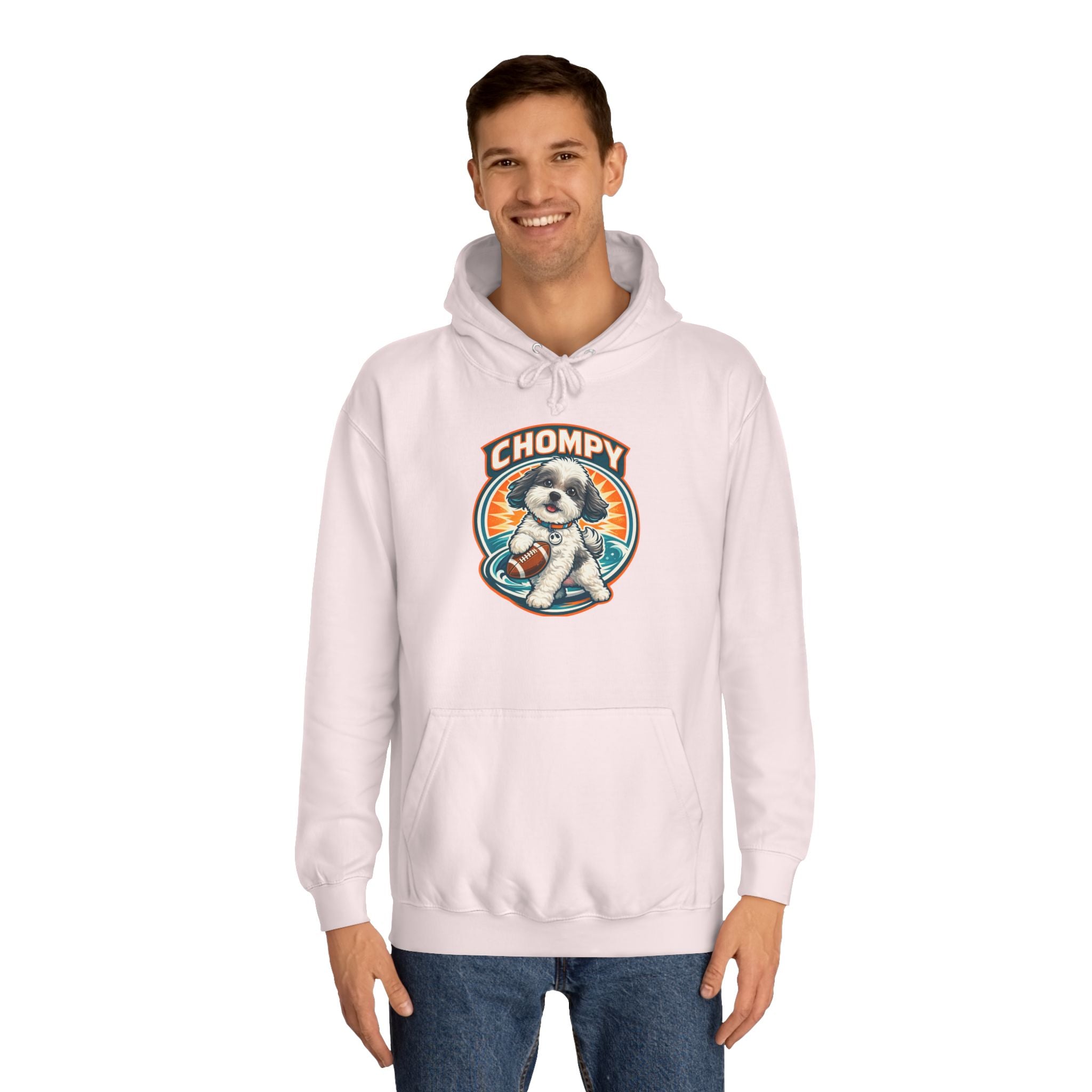 'Chompy' Football Cute Puppy Retro College Hoodie